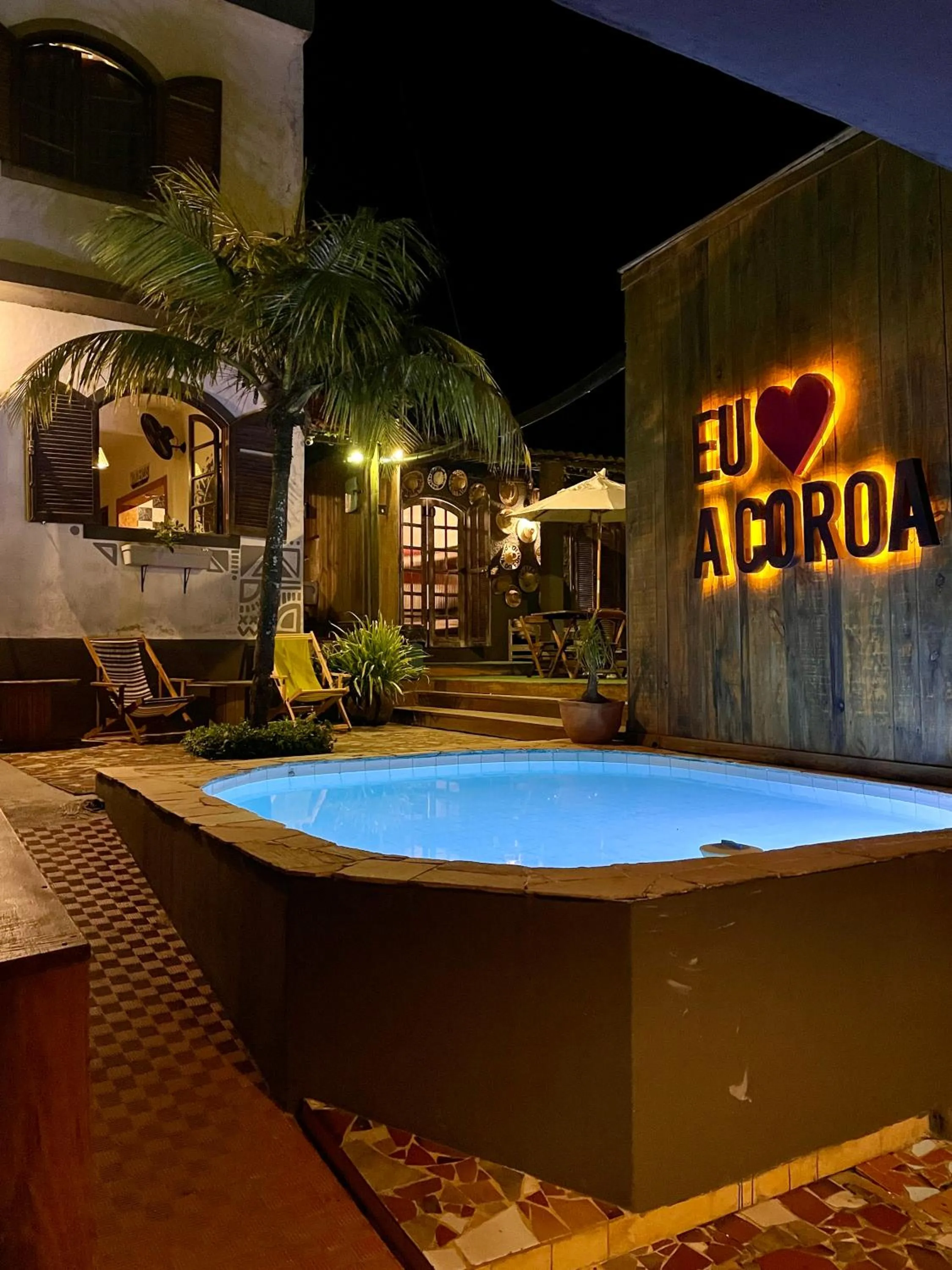 Pool view in A Coroa Hostel & Pousada