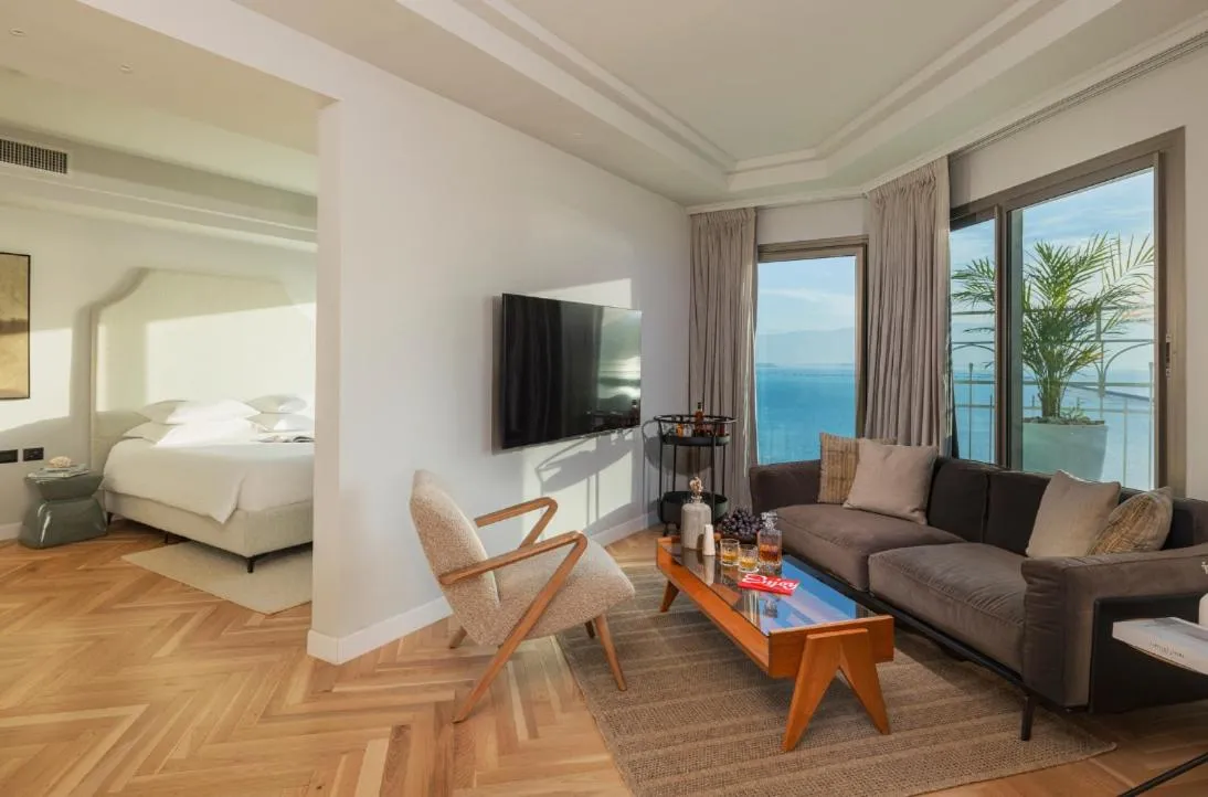 Seating area, Bed in Enjoy Dead Sea Hotel