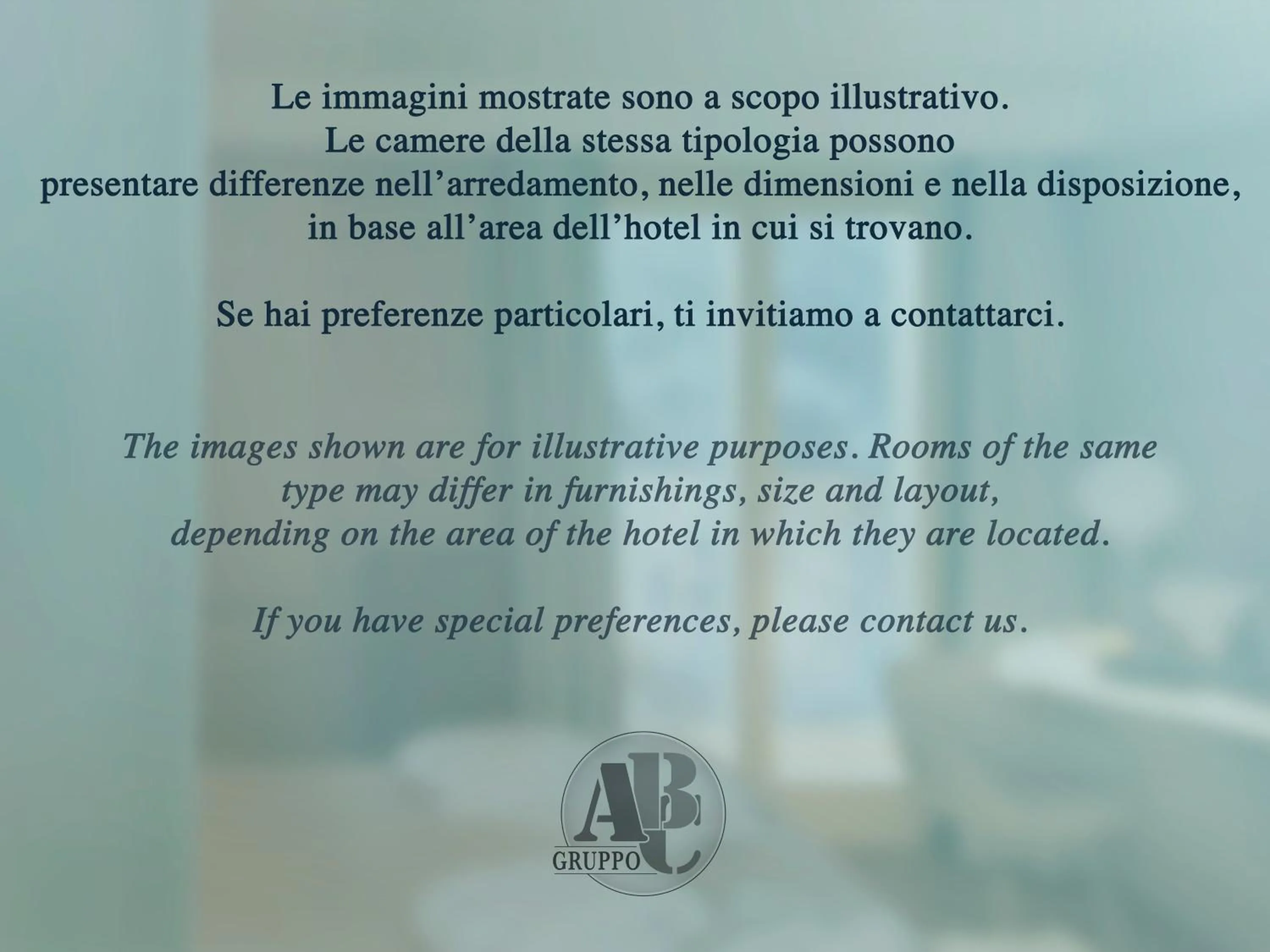 Text overlay in Hotel Della Torre
