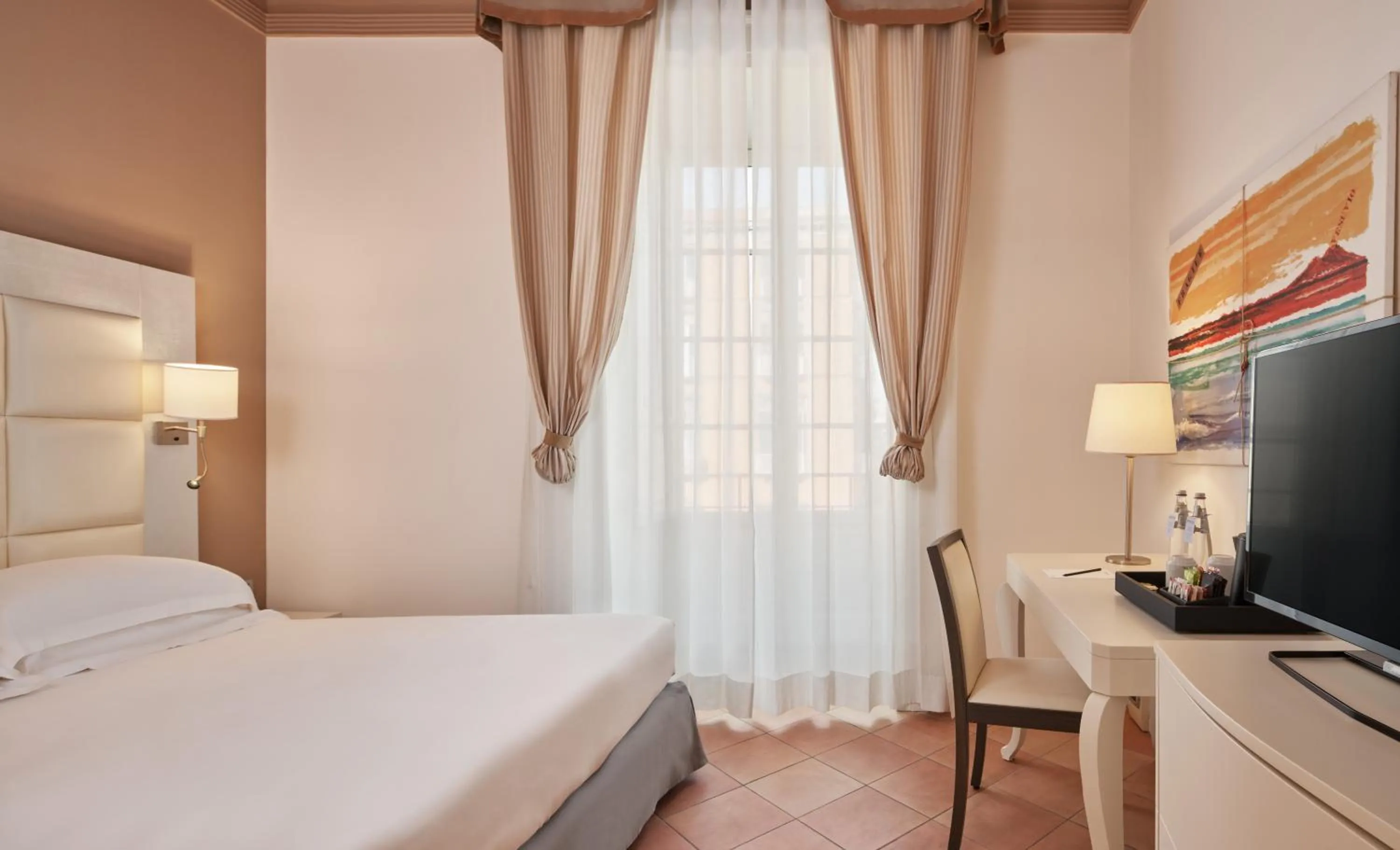 View (from property/room), Bed in Palazzo Caracciolo Naples