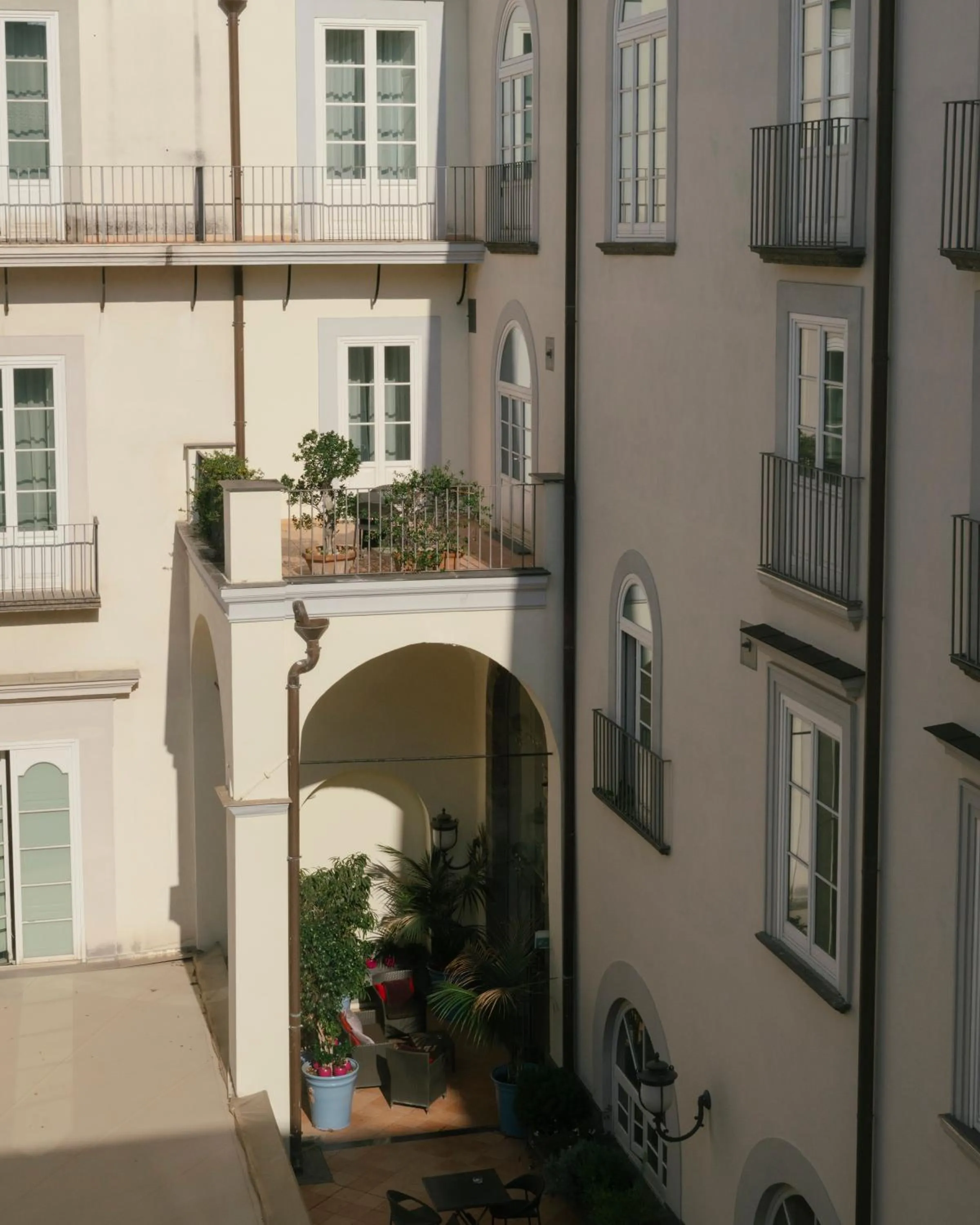 Inner courtyard view in Palazzo Caracciolo Naples