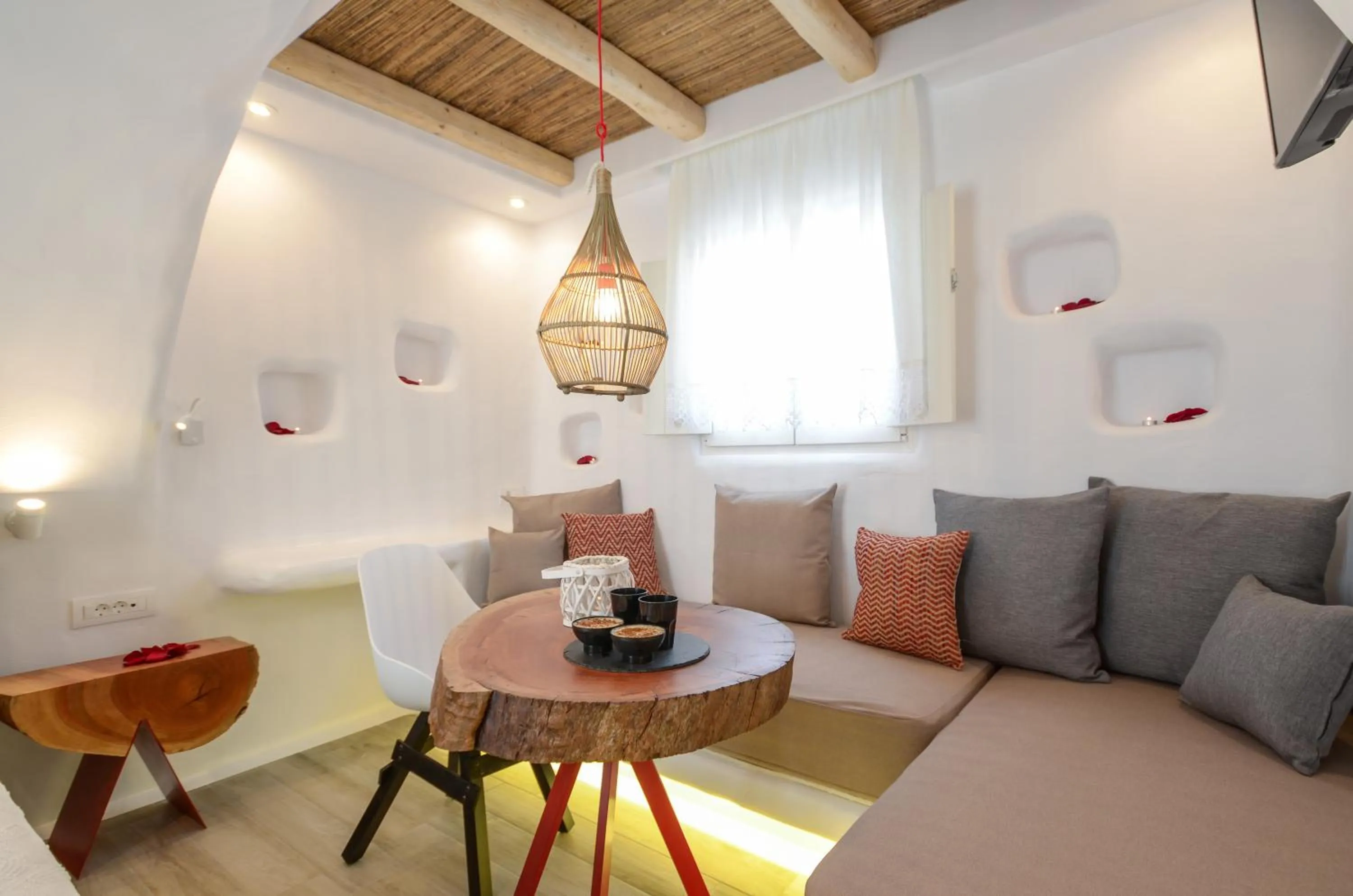 Seating area in Naxos Island Escape Suites