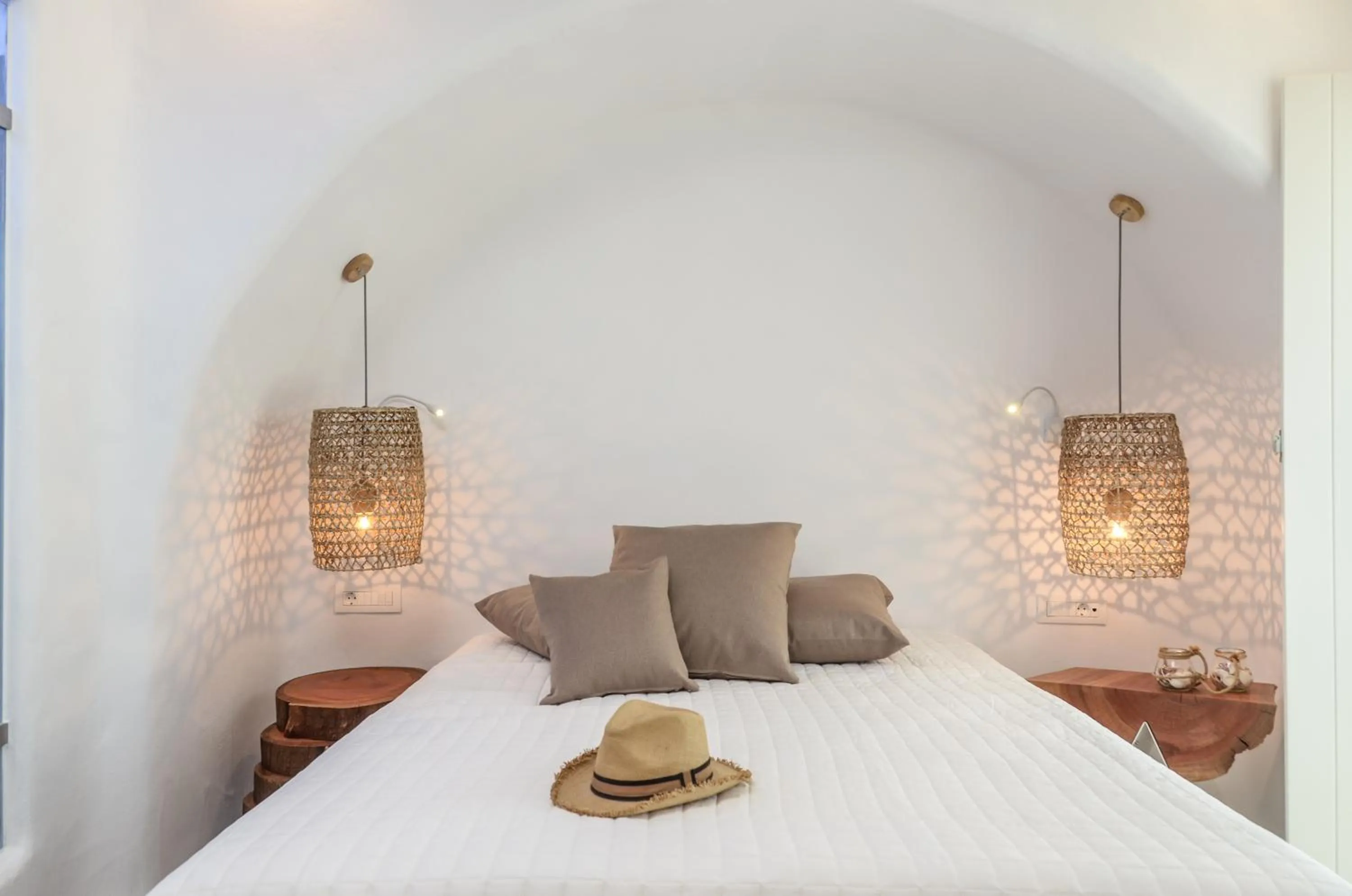 Bed in Naxos Island Escape Suites