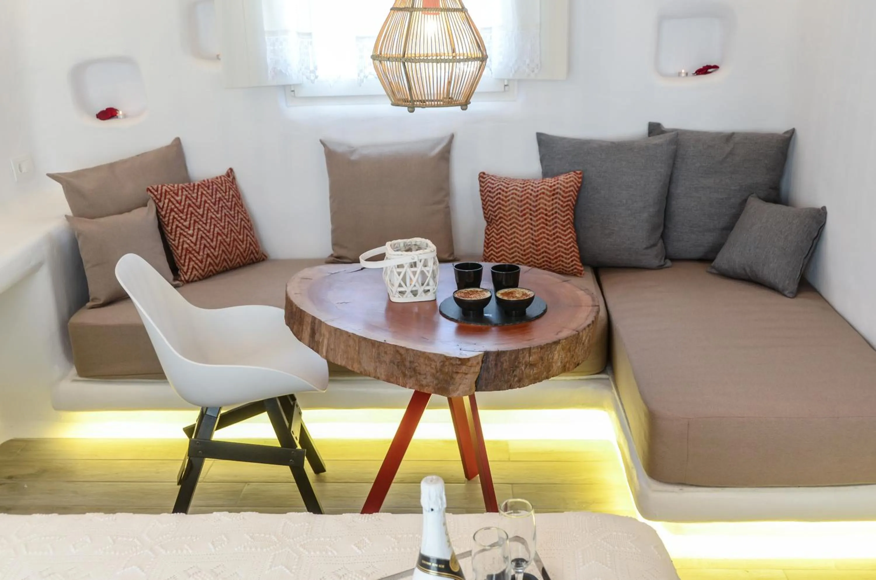 Living room in Naxos Island Escape Suites