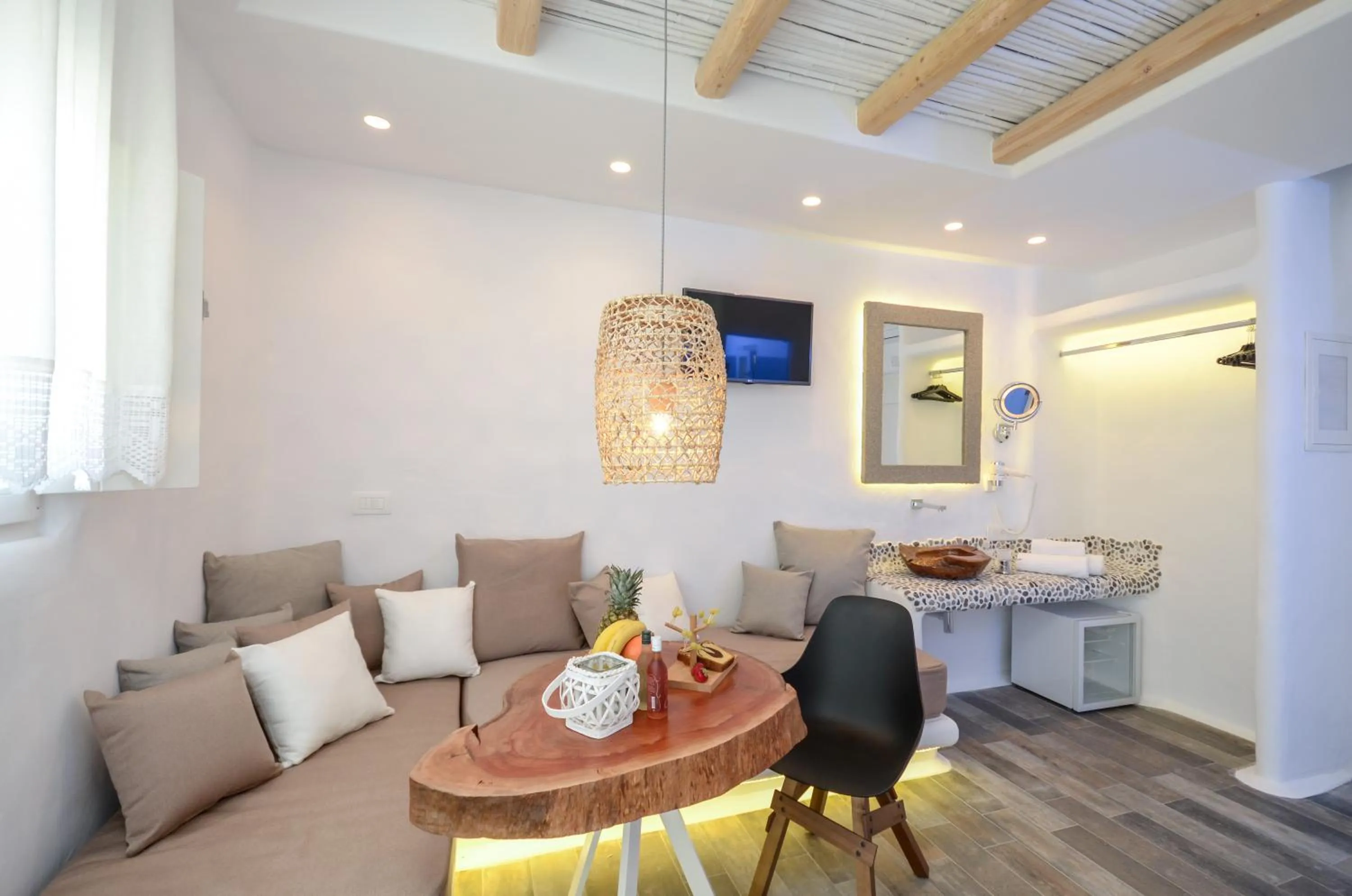 Seating area in Naxos Island Escape Suites