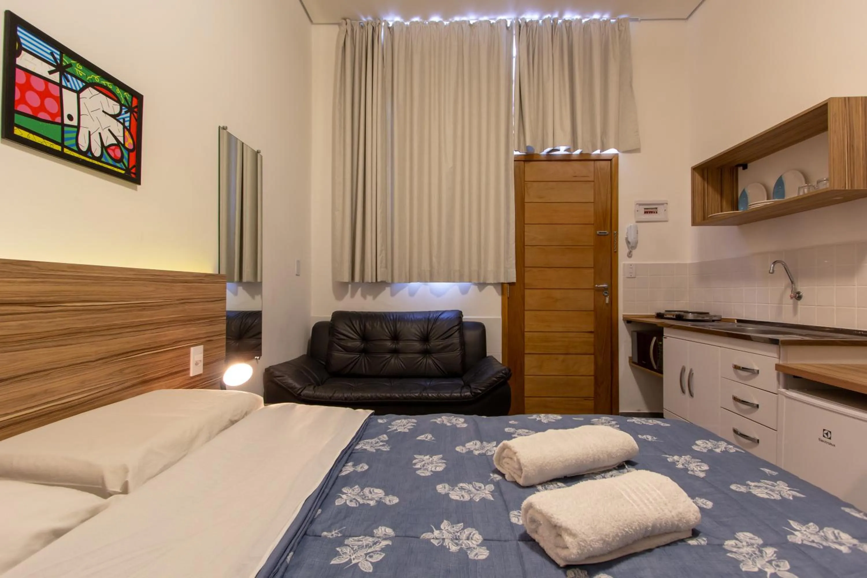 Bed in BH Studios Hotel Brás