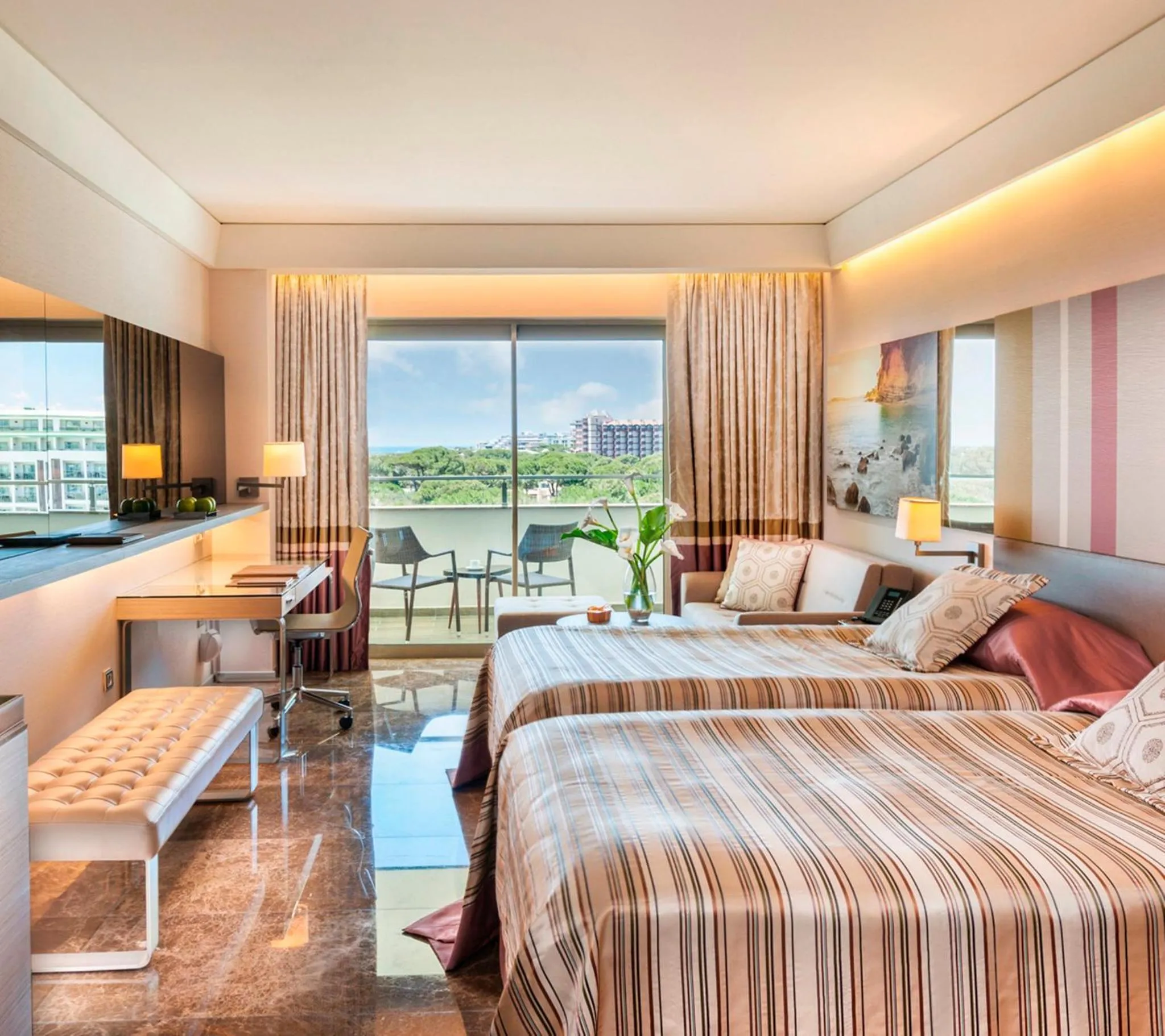 Balcony/Terrace, Bed in Rixos Premium Belek - The Land of Legends Access