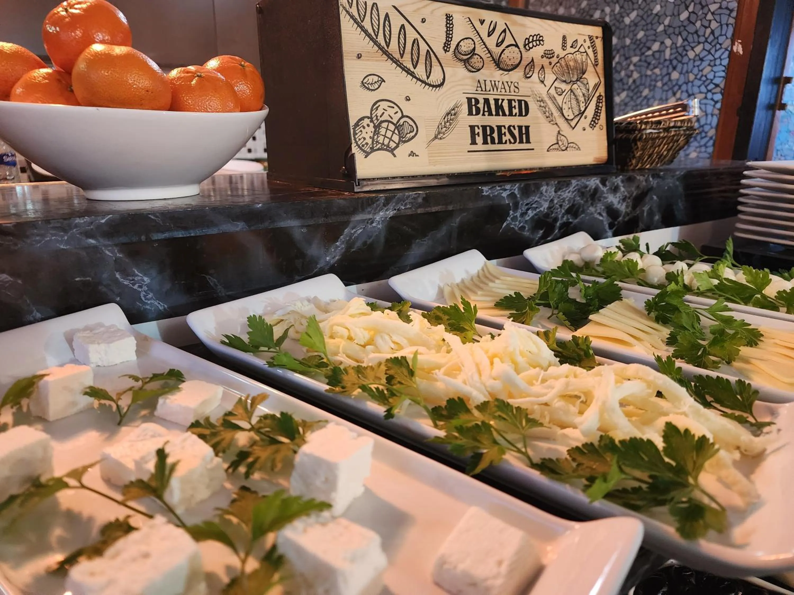 Buffet breakfast in Oceans 7 Hotel