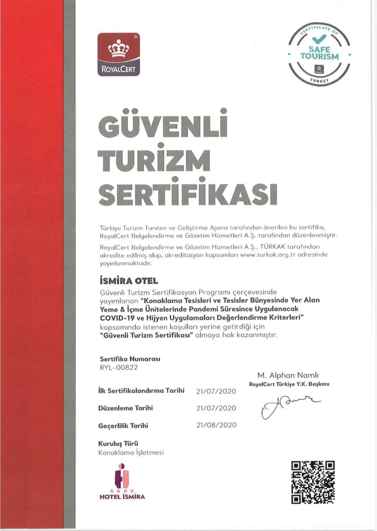 Certificate/Award in Hotel Ismira