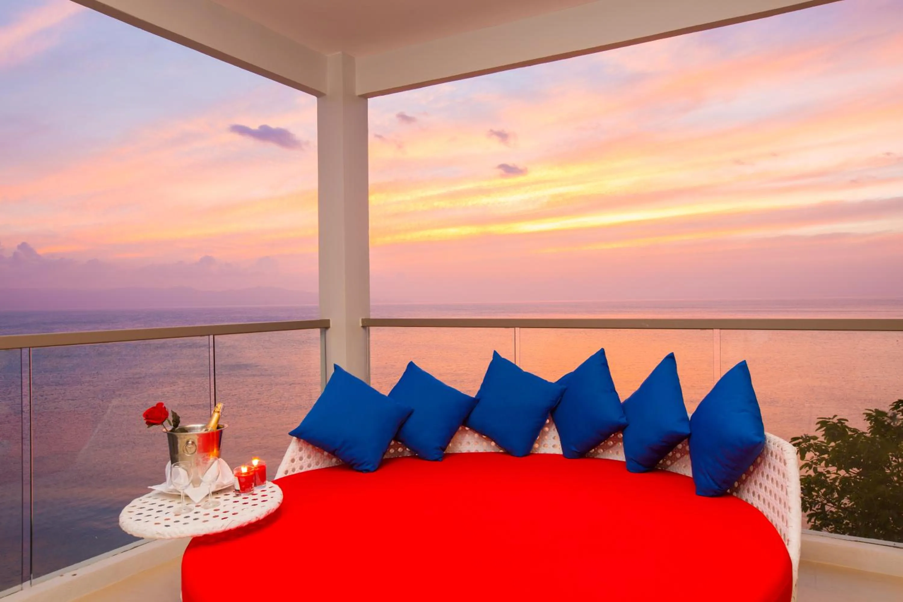 Balcony/Terrace, Bed in Sunset Beach Hotel - Adults Only