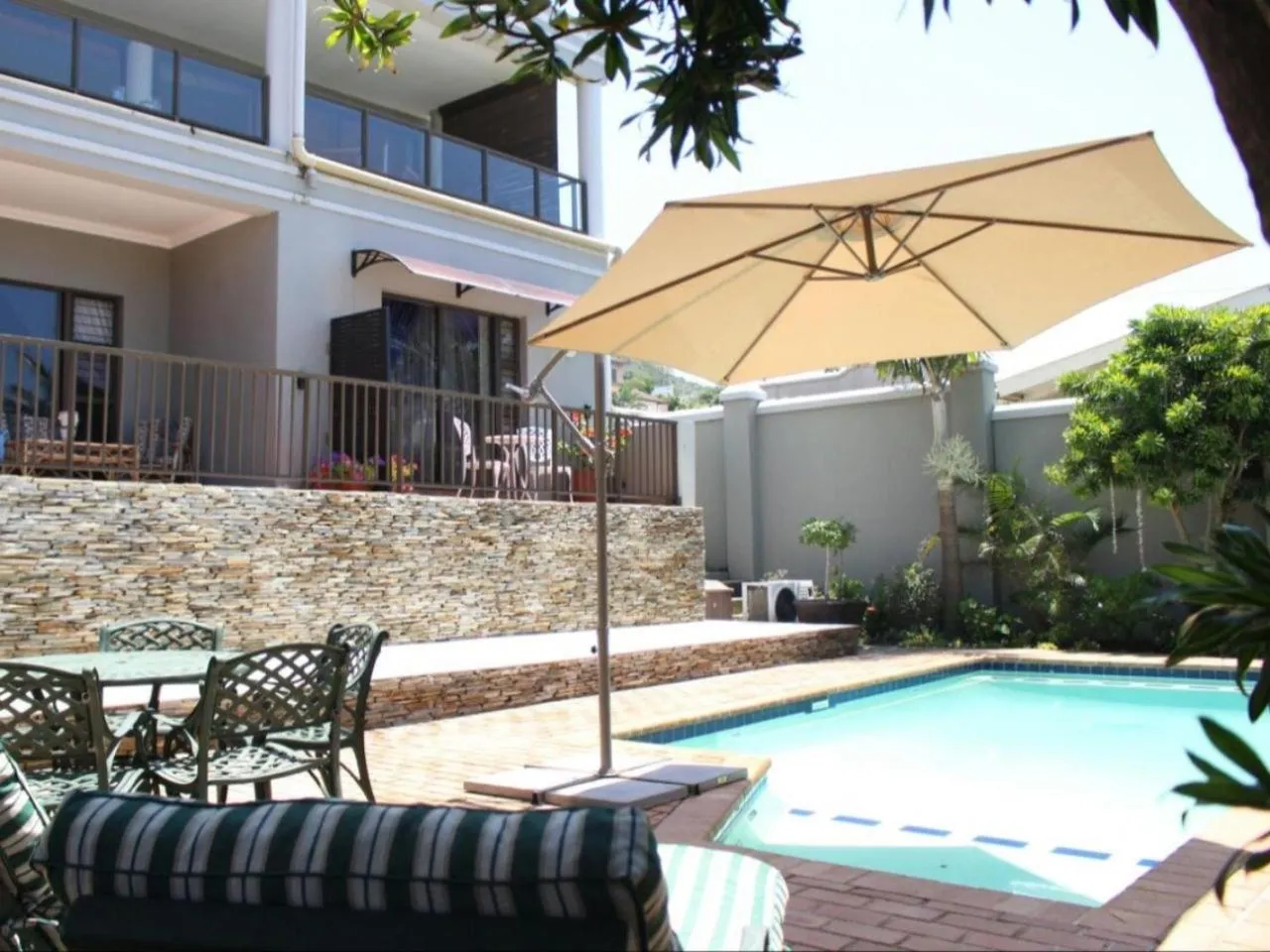 Pool view in At Doms B&B