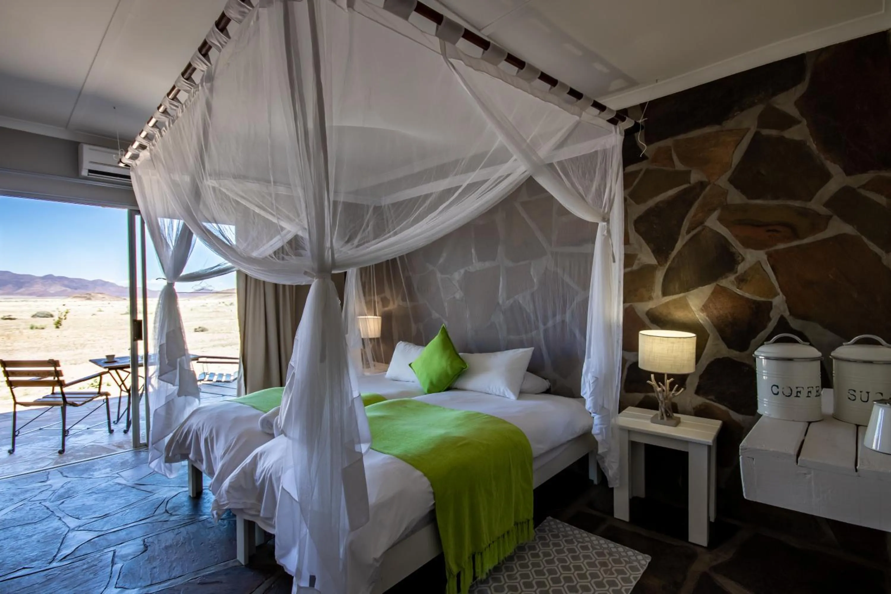 Bed in Elegant Desert Lodge
