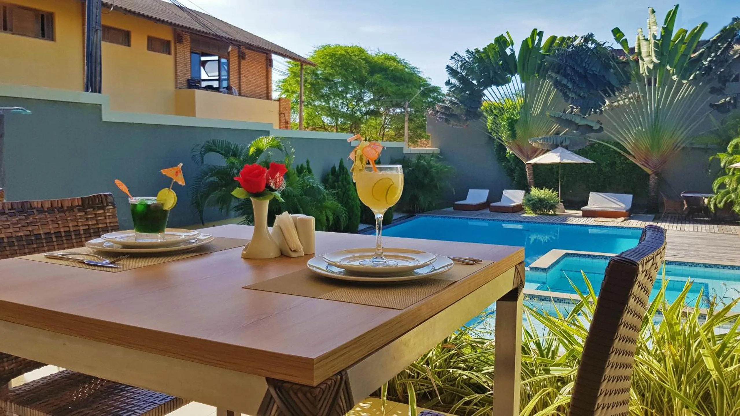 Pool view in Ravenala Hotel Boutique
