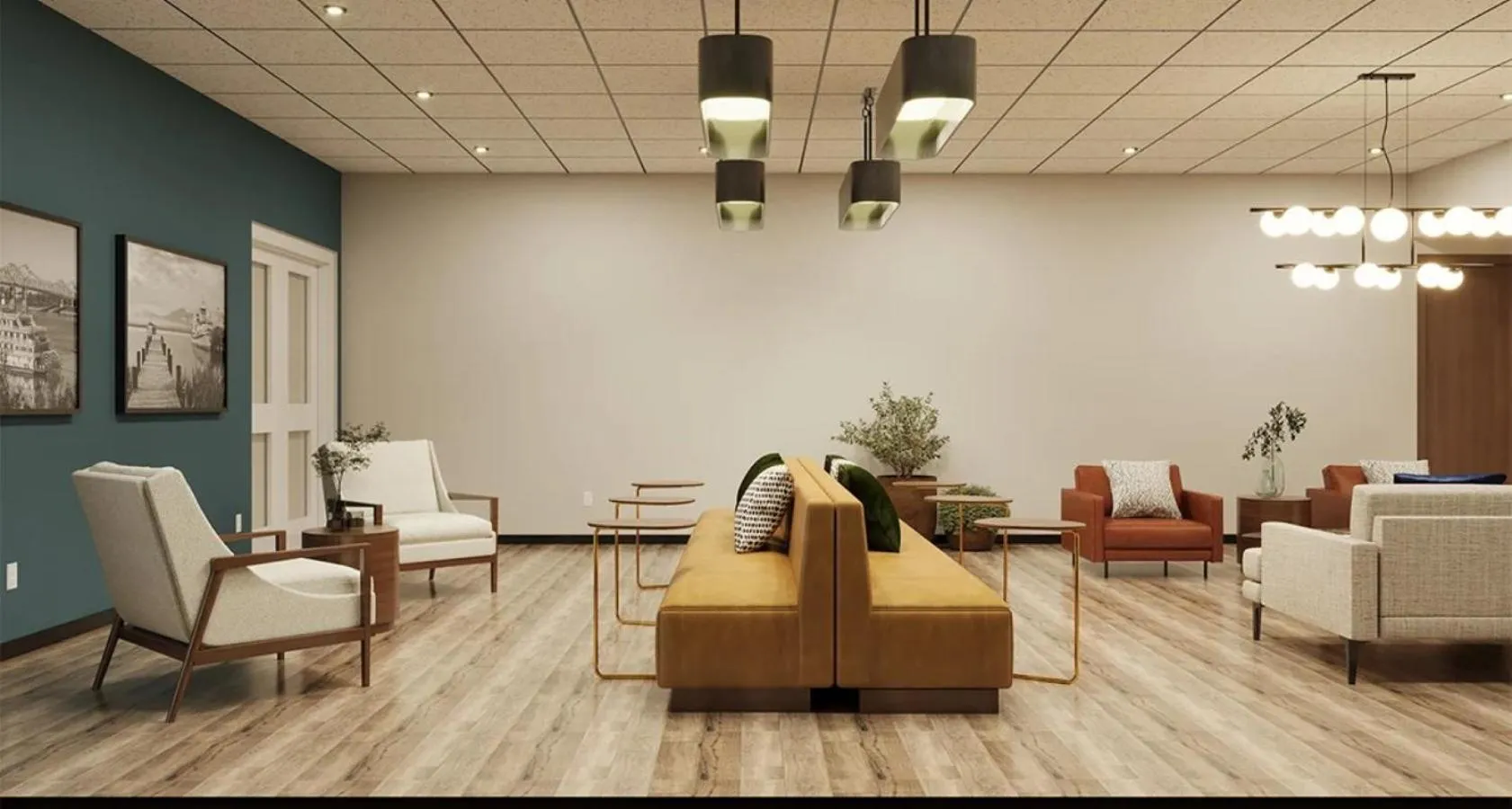 Communal lounge/ TV room in The Bridges Hotel