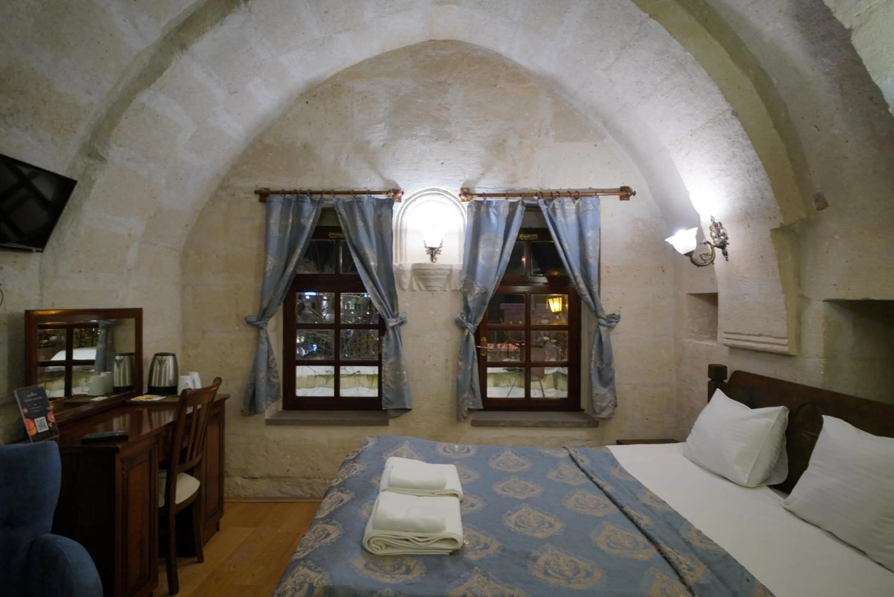 Bed in Asteria Cave Hotel