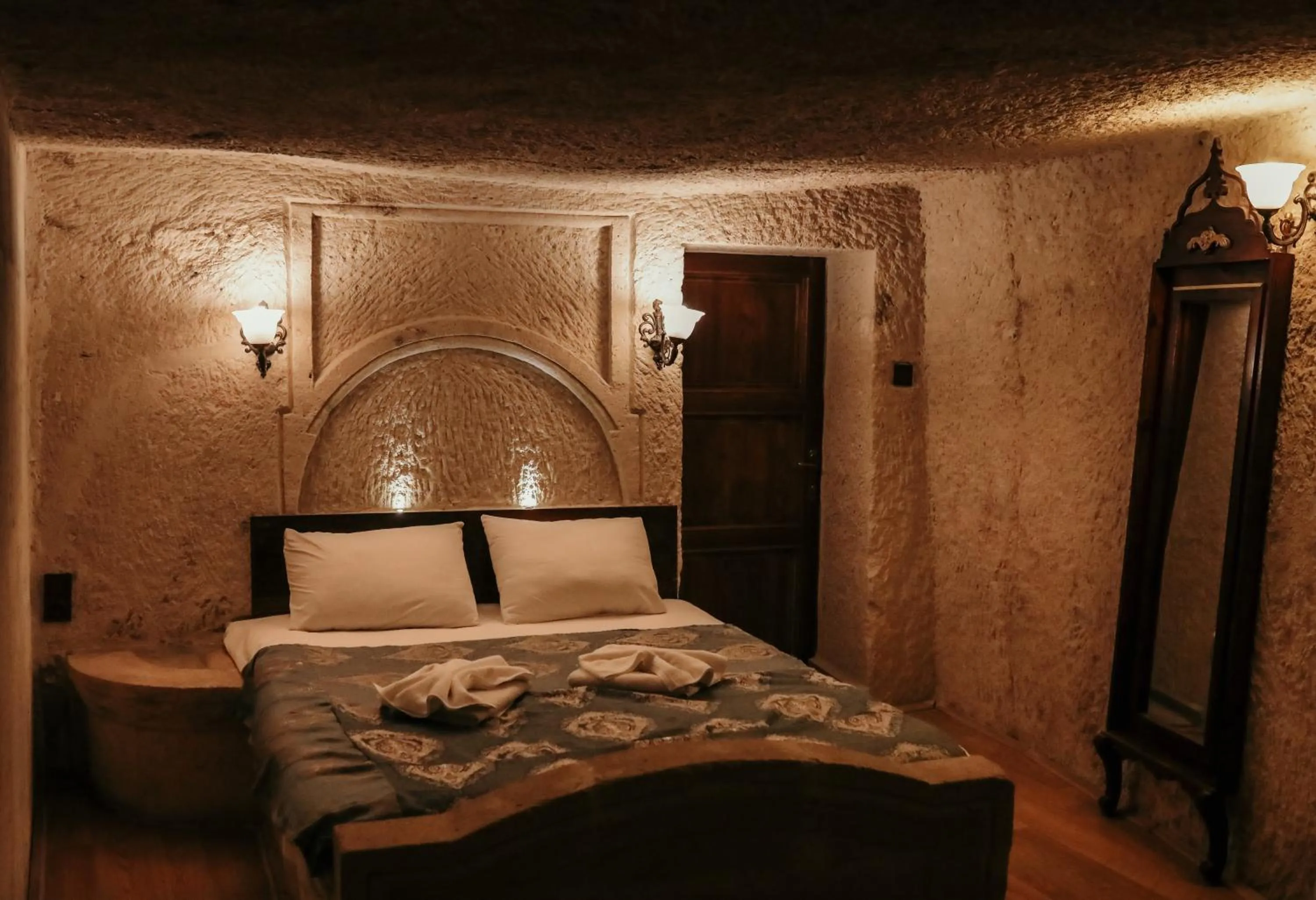Bed in Asteria Cave Hotel
