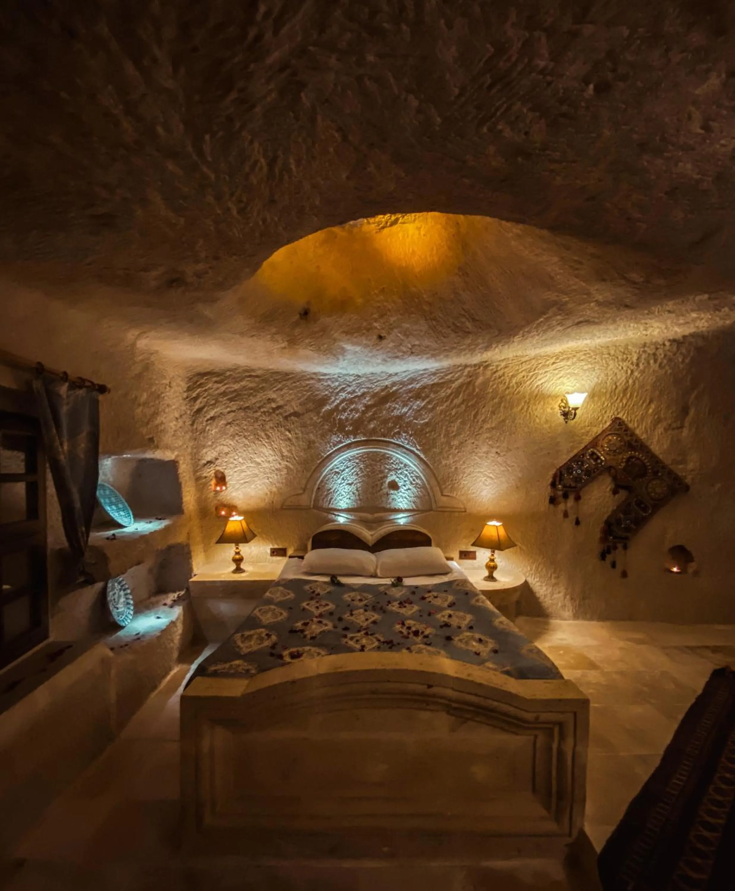 Bed in Asteria Cave Hotel