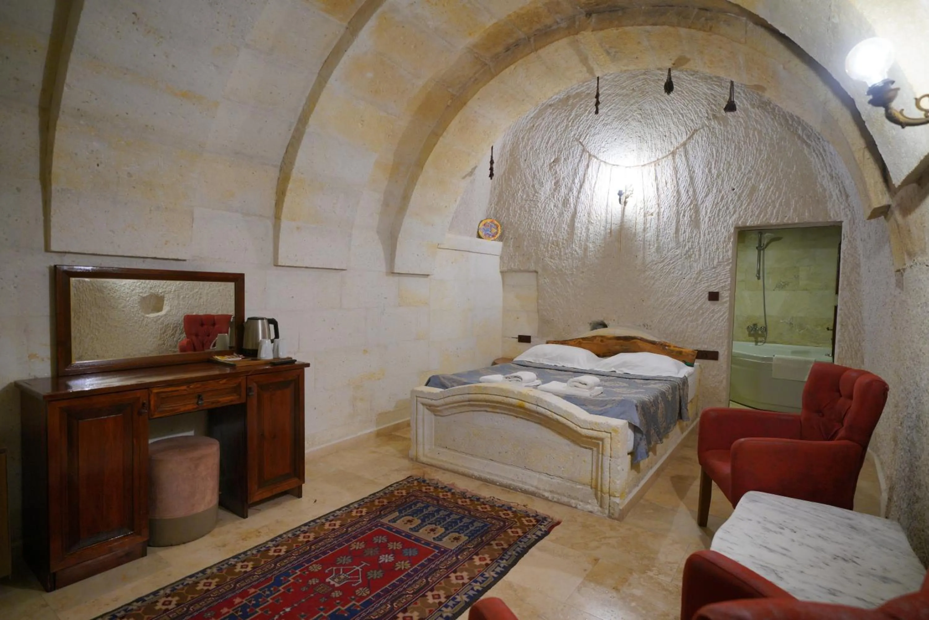 Bed in Asteria Cave Hotel