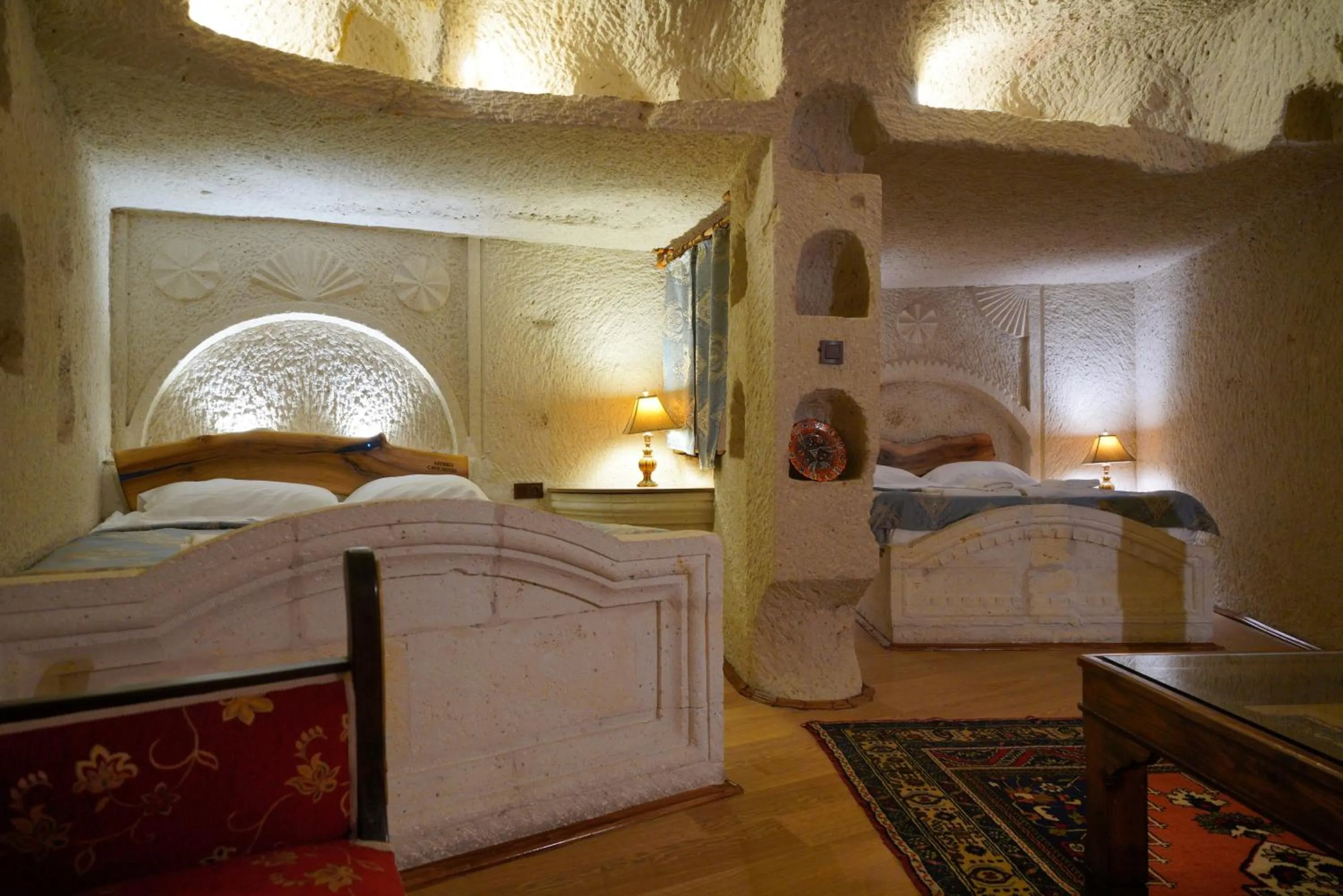 Bed in Asteria Cave Hotel