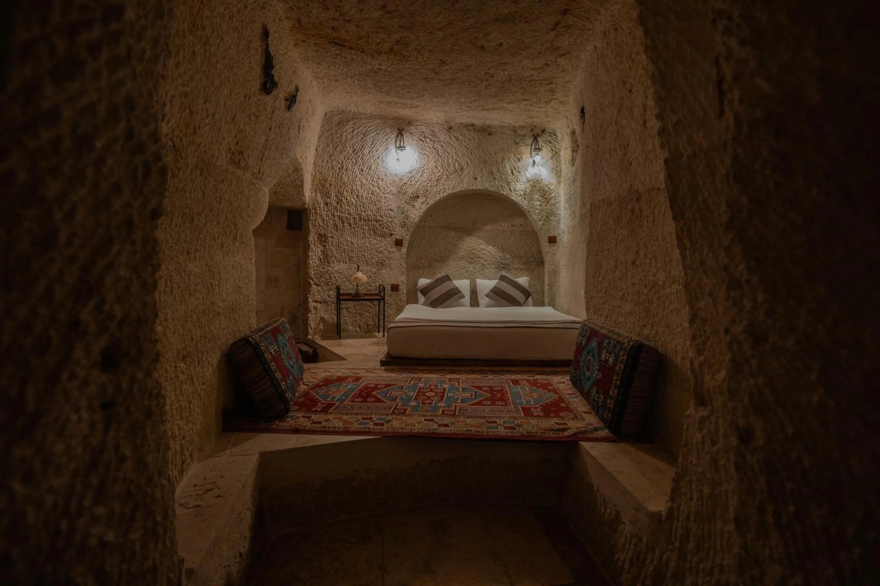 Bed in Aydinli Cave Hotel