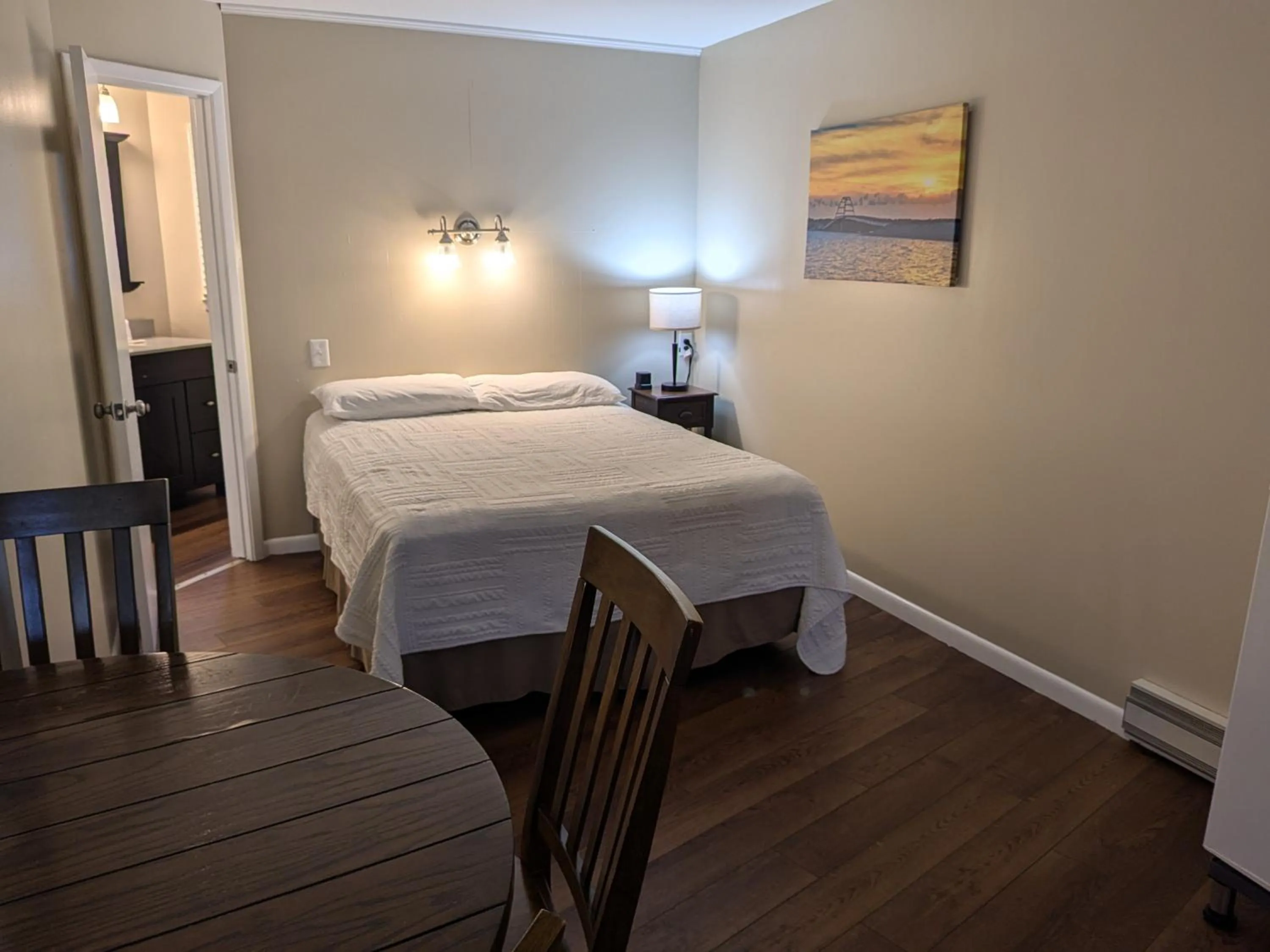Bed in Early American Motel