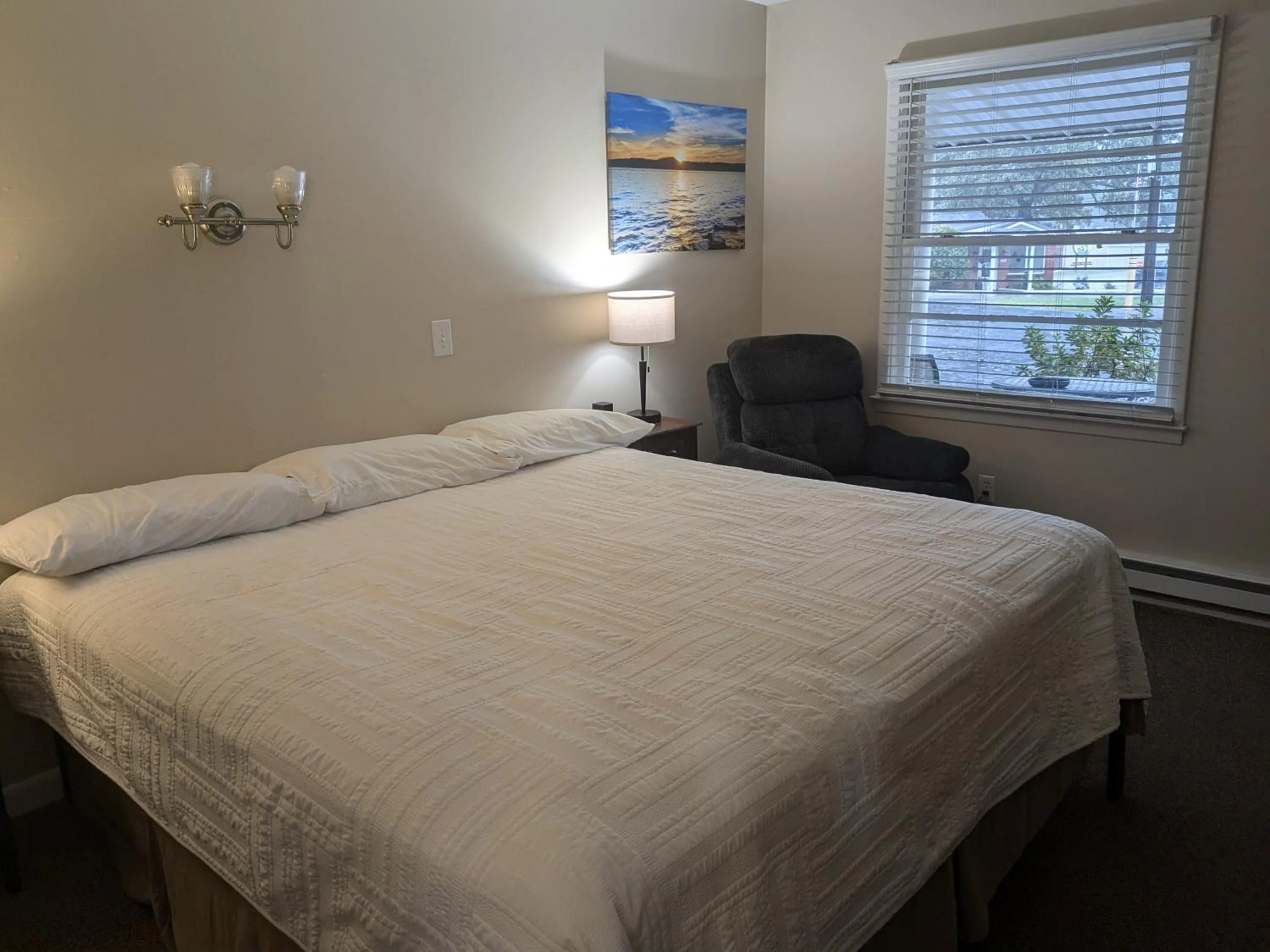 Bed in Early American Motel