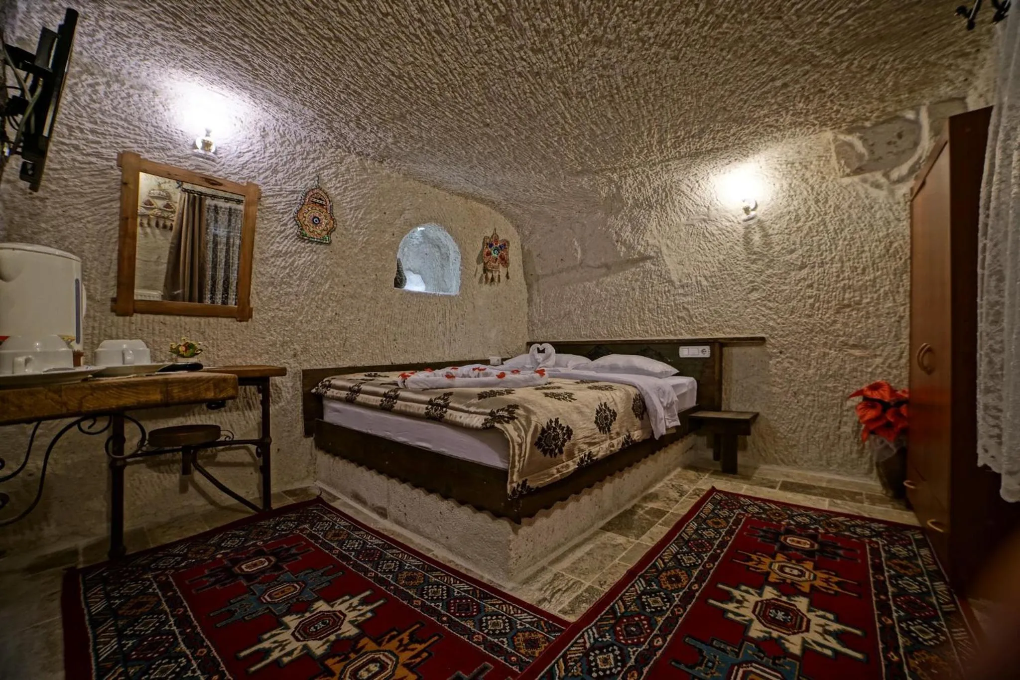 Bed in Melek Cave Hotel