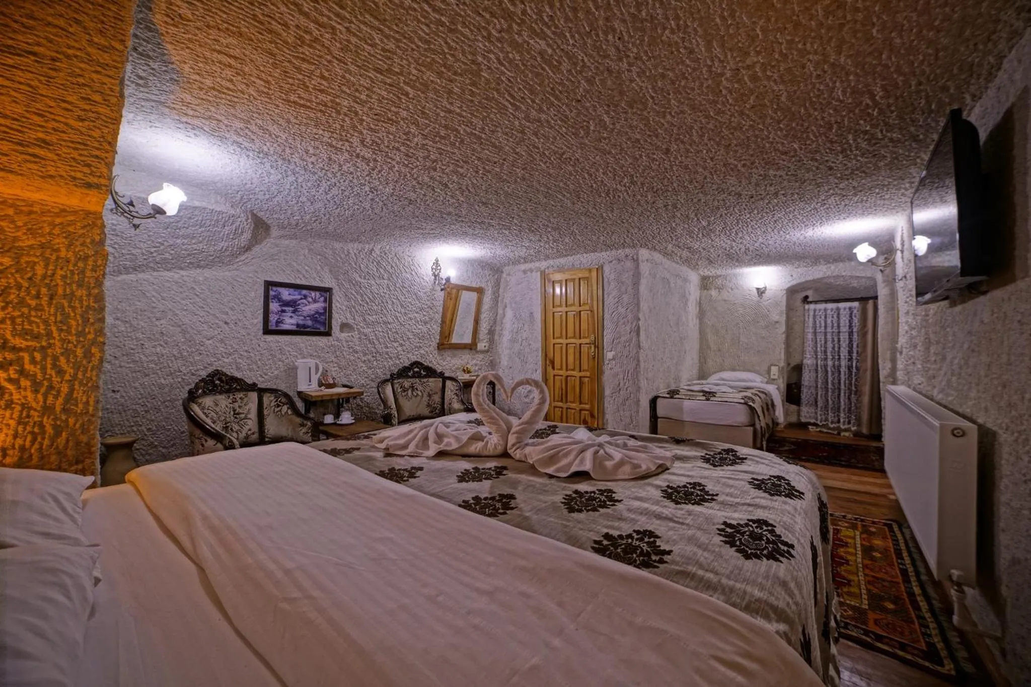 Bed in Melek Cave Hotel