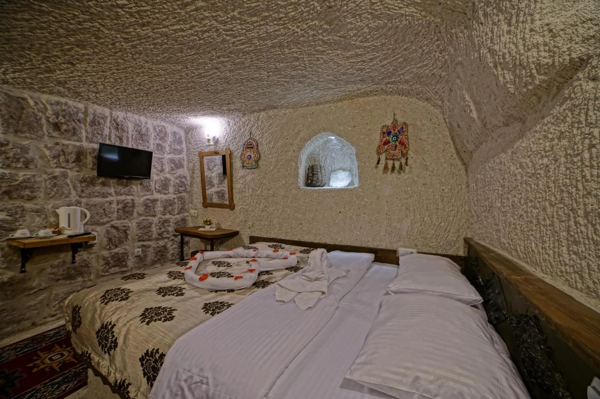 Bed in Melek Cave Hotel