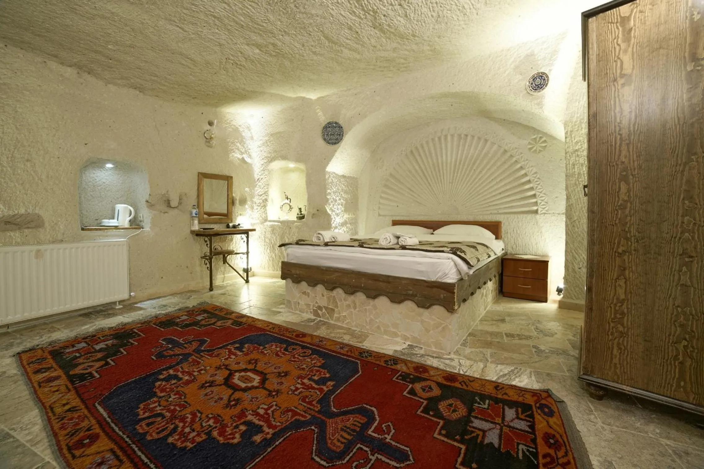 Bed in Melek Cave Hotel