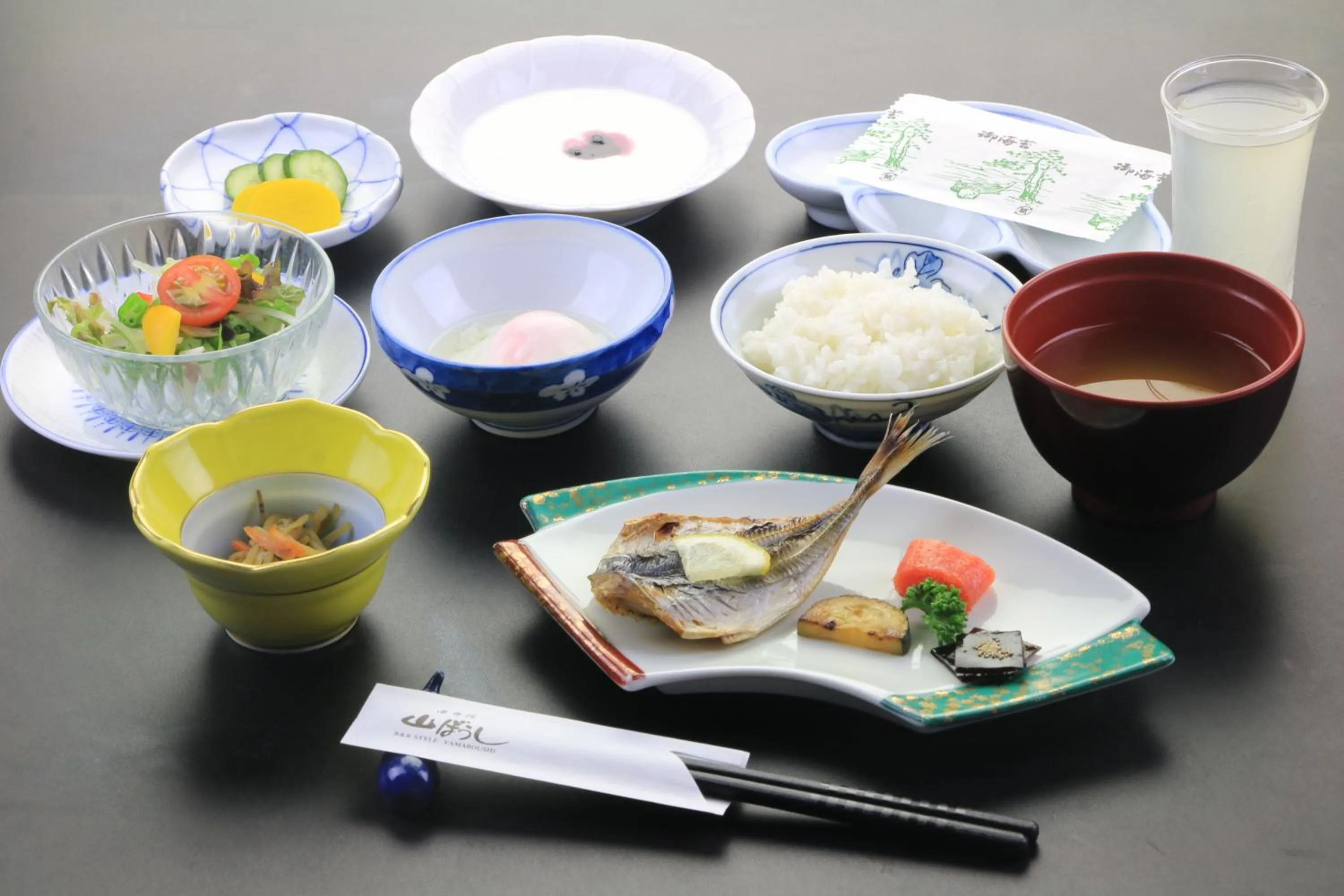 Asian breakfast in Yufuin Yamaboushi