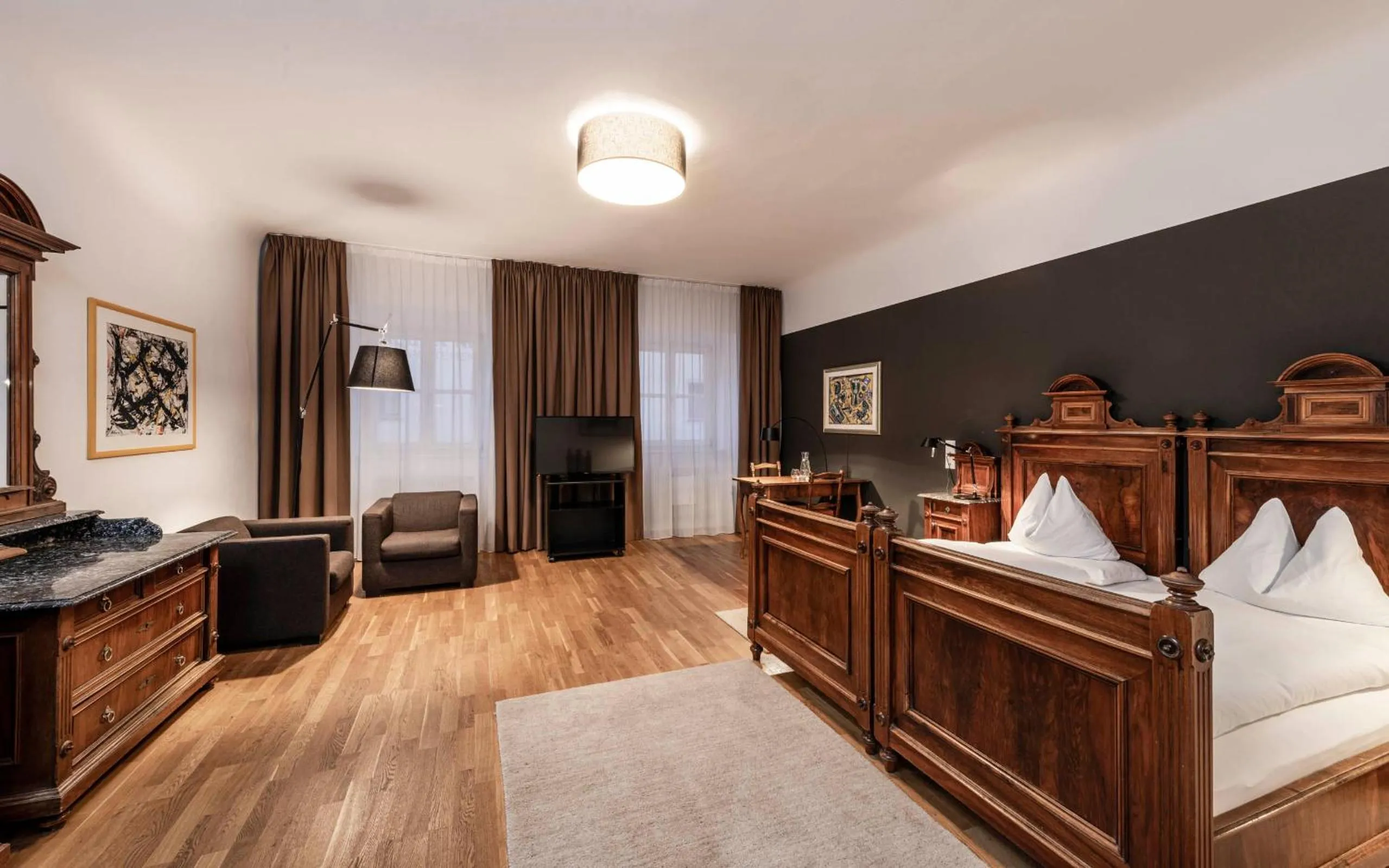 Bedroom, Bed in Boutique & Gourmet Hotel Orso Grigio - Grauer Bär