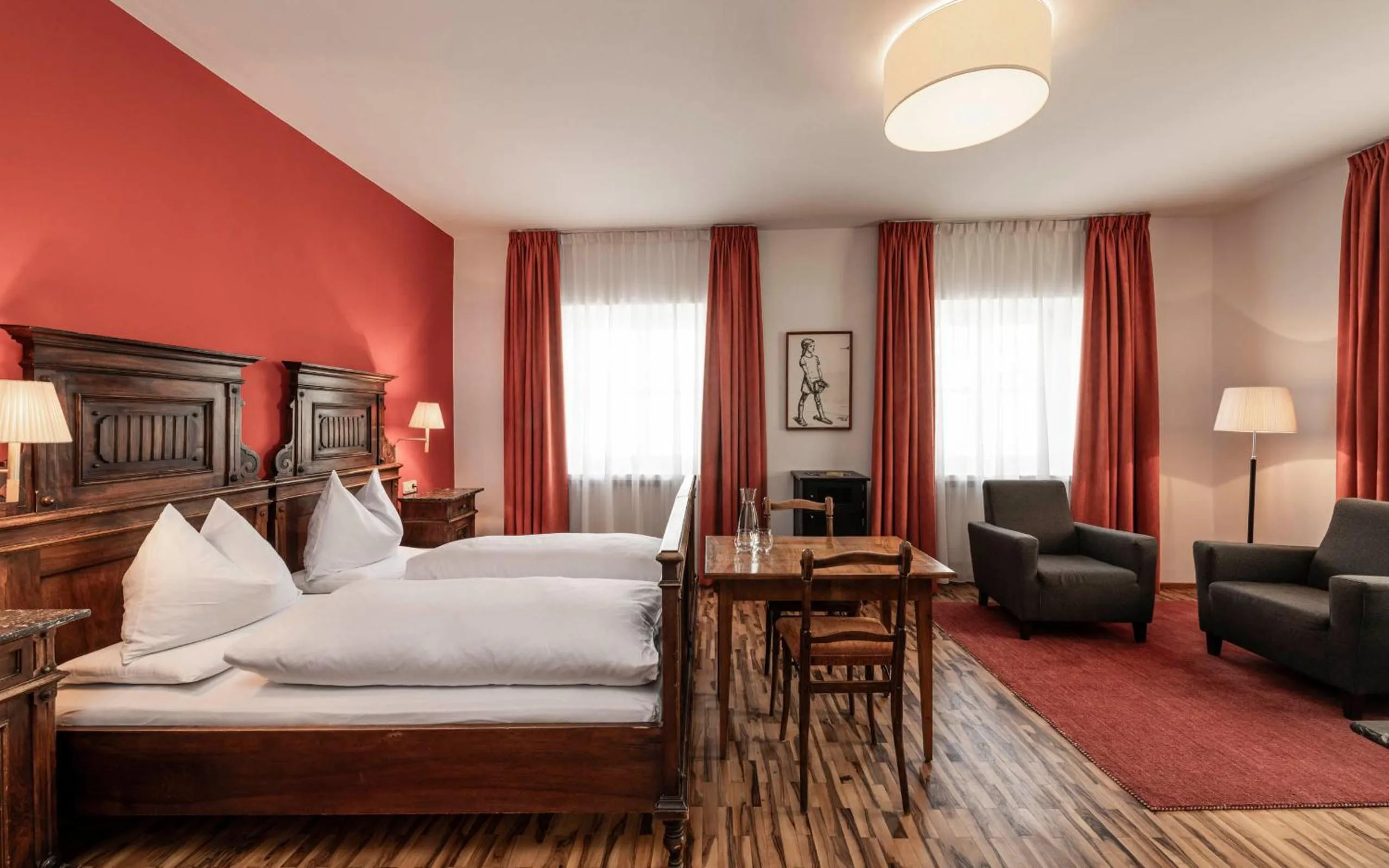 Bedroom, Bed in Boutique & Gourmet Hotel Orso Grigio - Grauer Bär