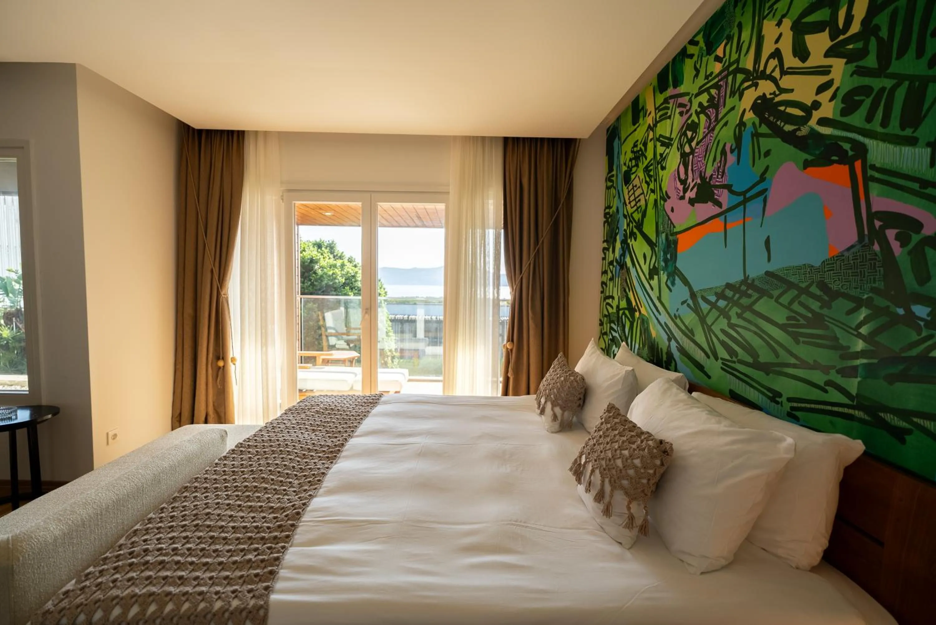 Bed in Palmalife Bodrum Resort & Spa