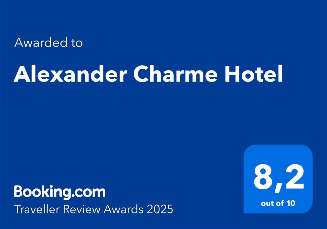 Certificate/Award in Alexander Charme Hotel