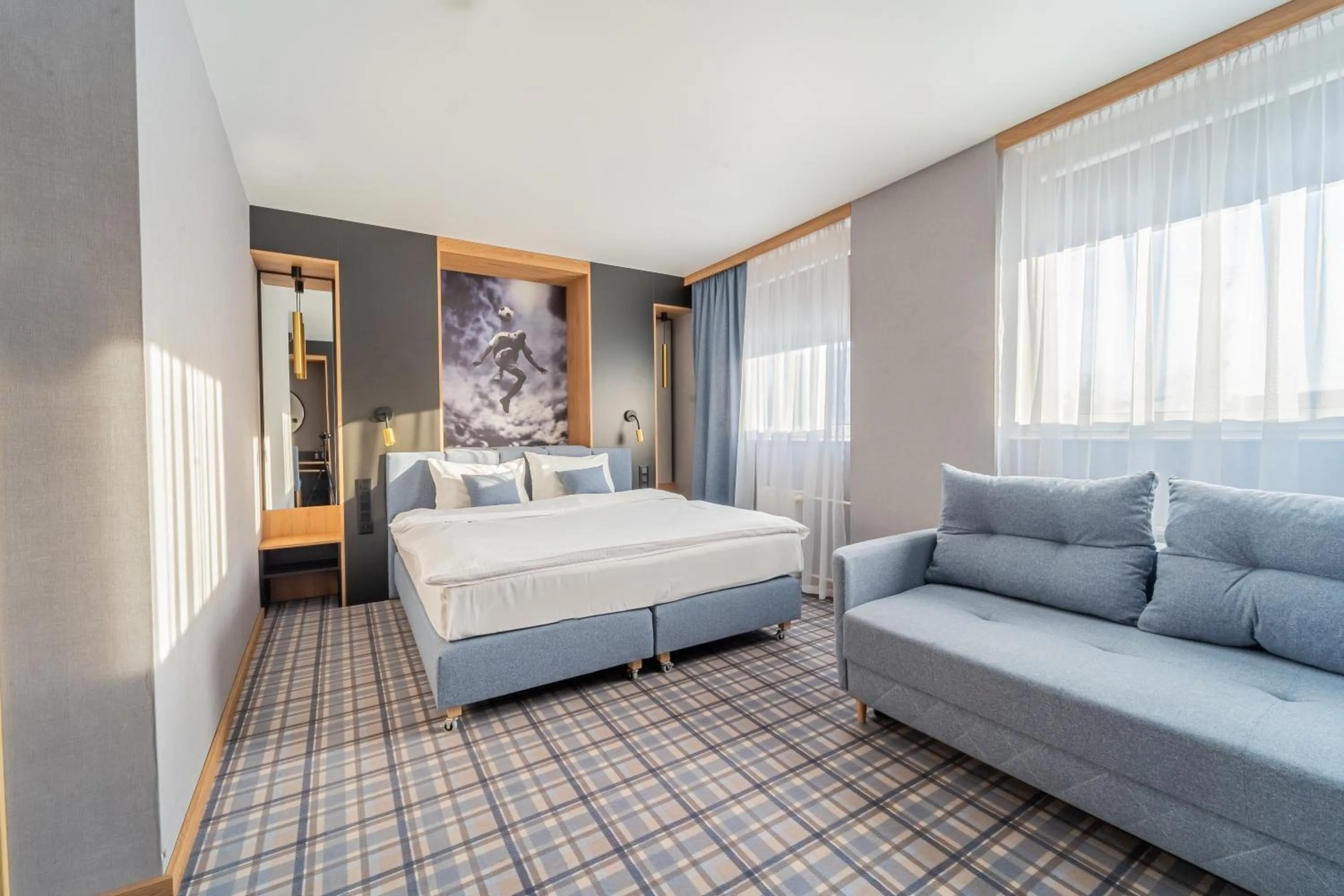 Seating area, Bed in Hotel Polski