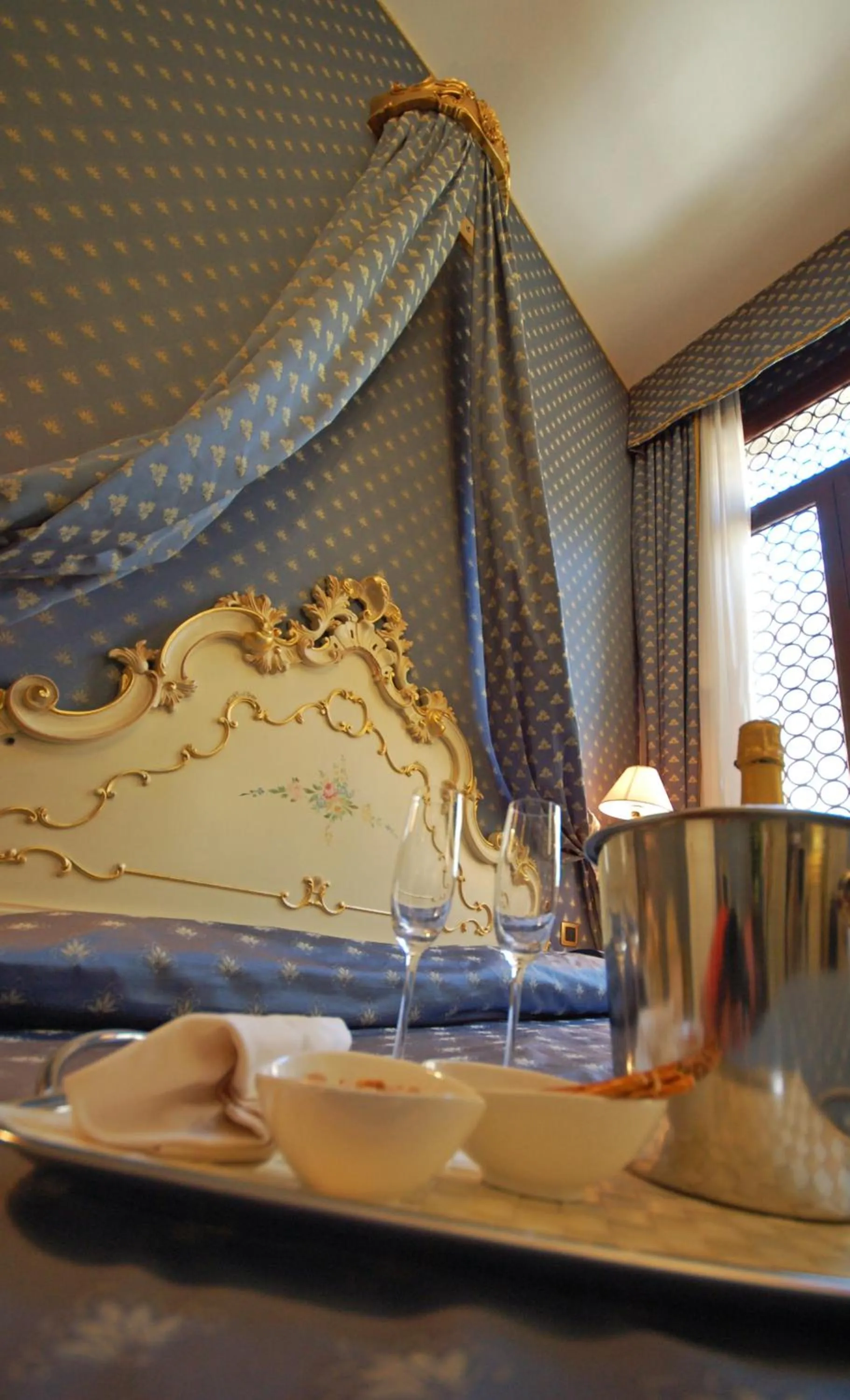 Decorative detail, Bed in Hotel Torino