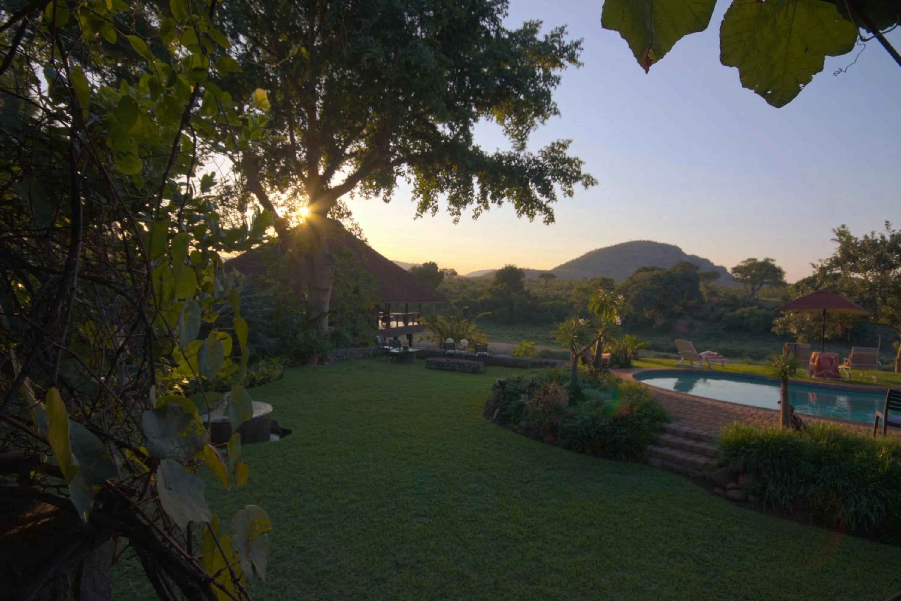 Garden view in River House Lodge