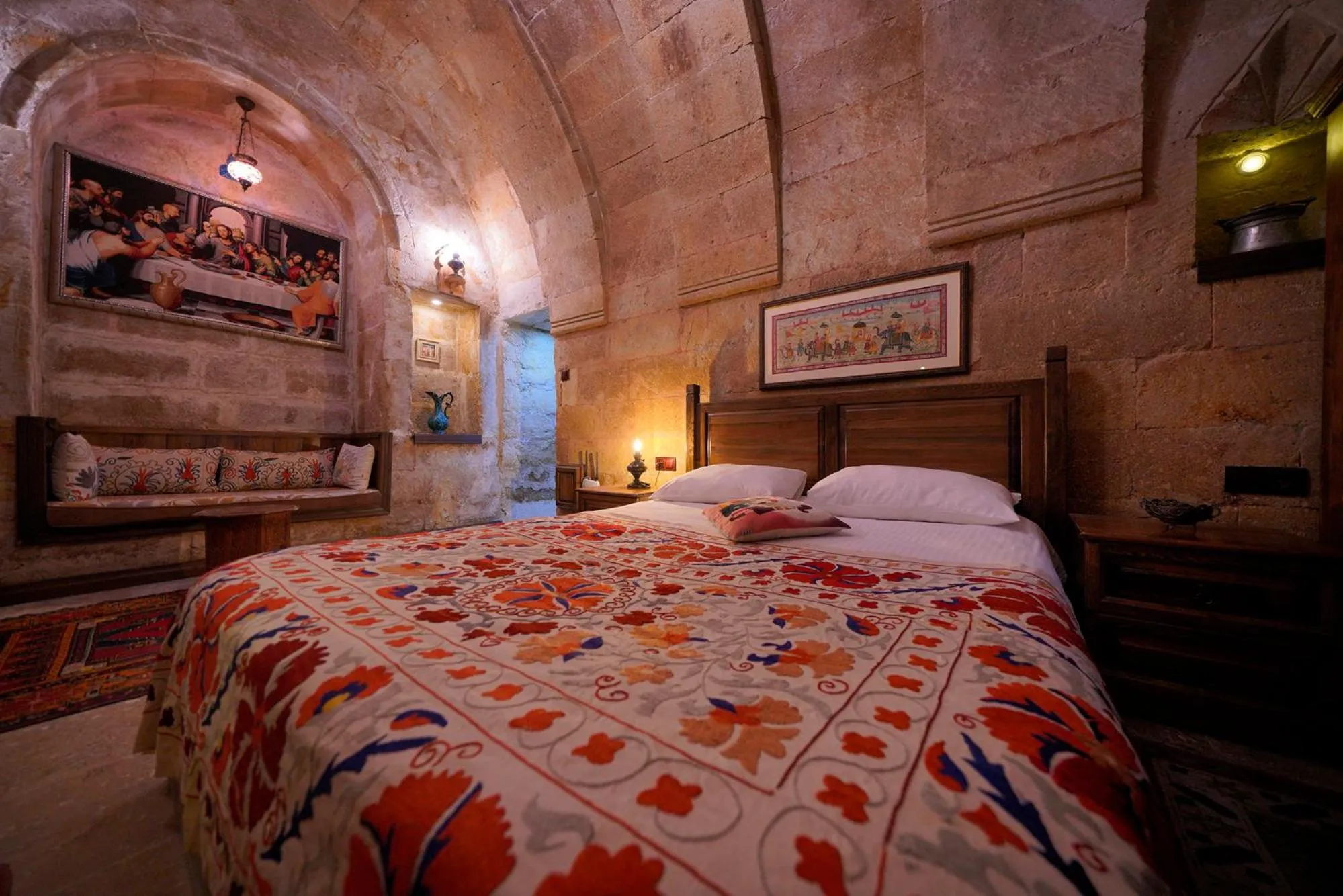 Bed in Ürgüp Inn Cave Hotel