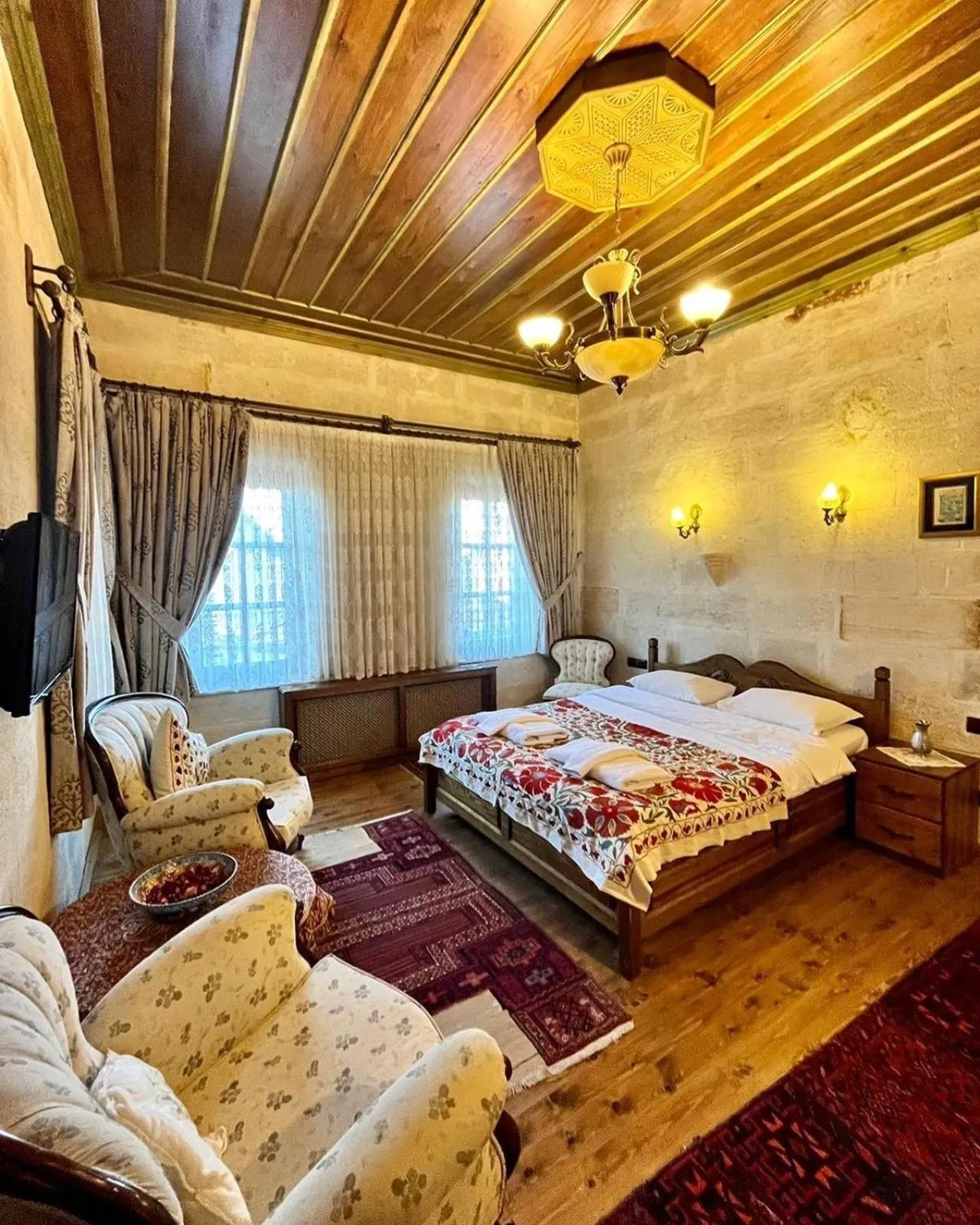 Bed in Ürgüp Inn Cave Hotel