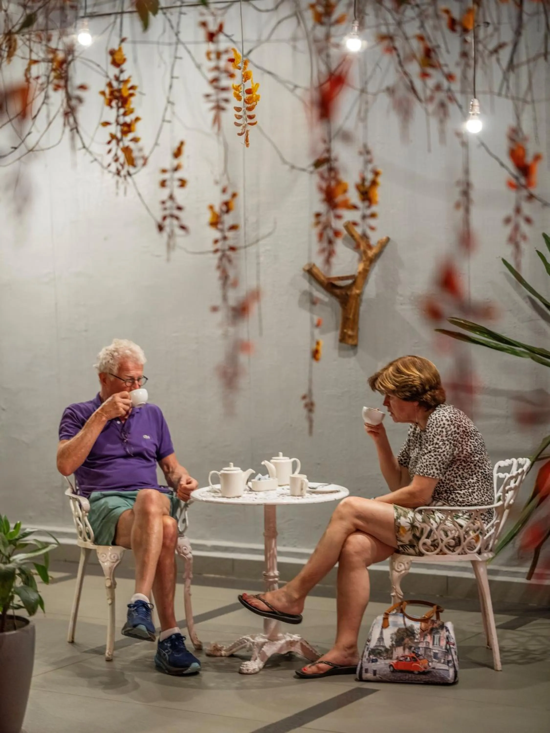 People in The Mountain Courtyard Thekkady