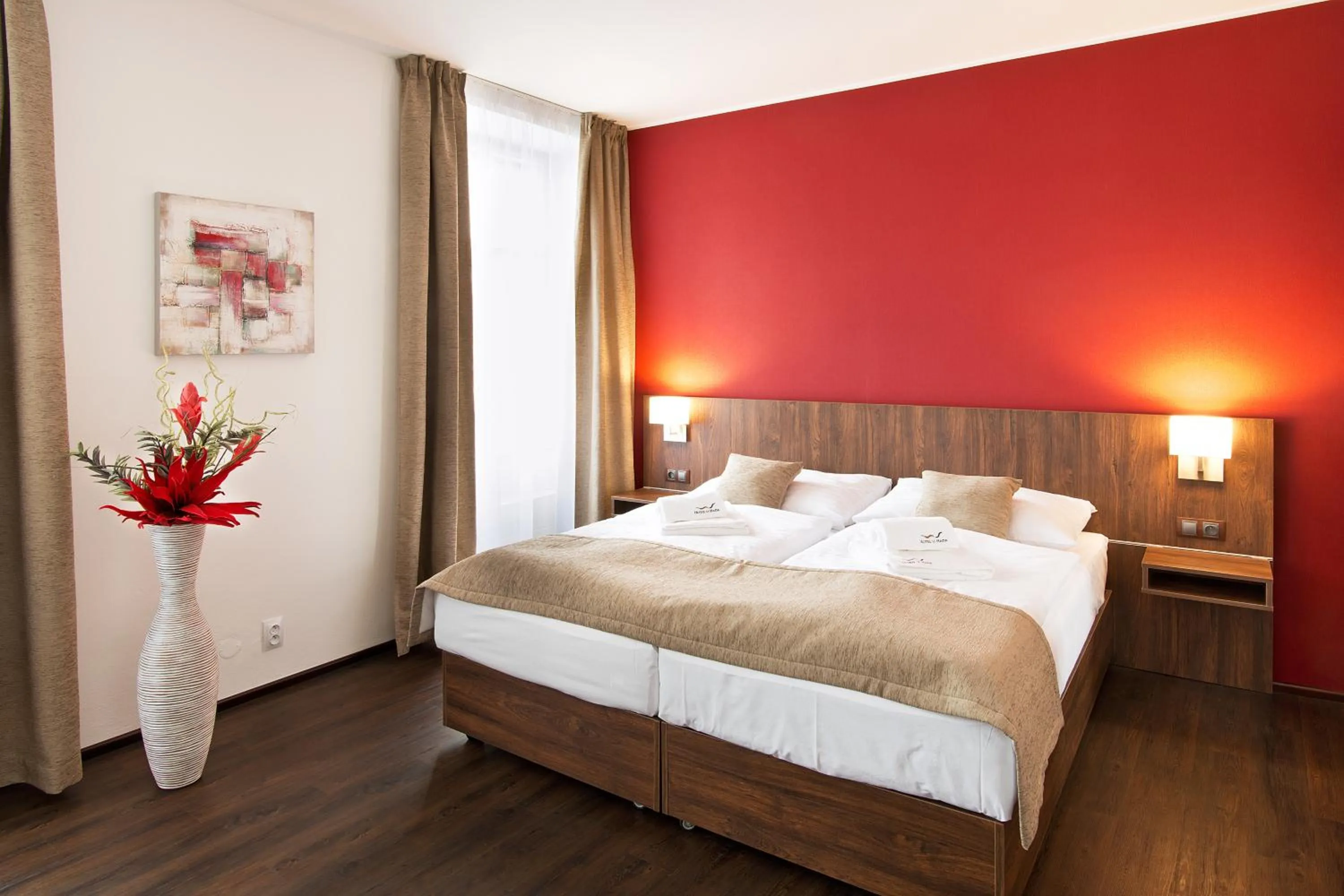 Bedroom, Bed in Hotel U Hada Žatec