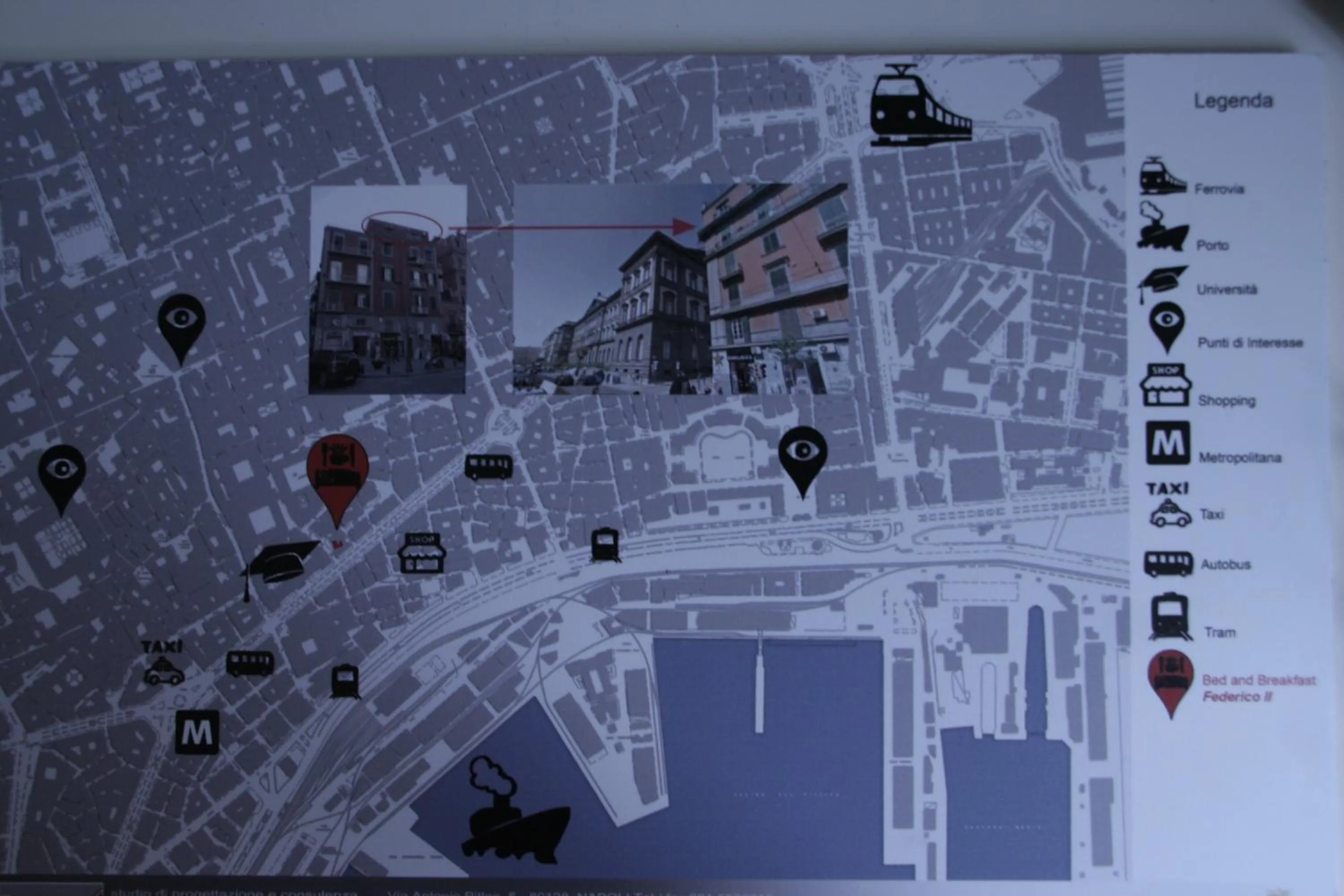 Area and facilities in B&B Federico II