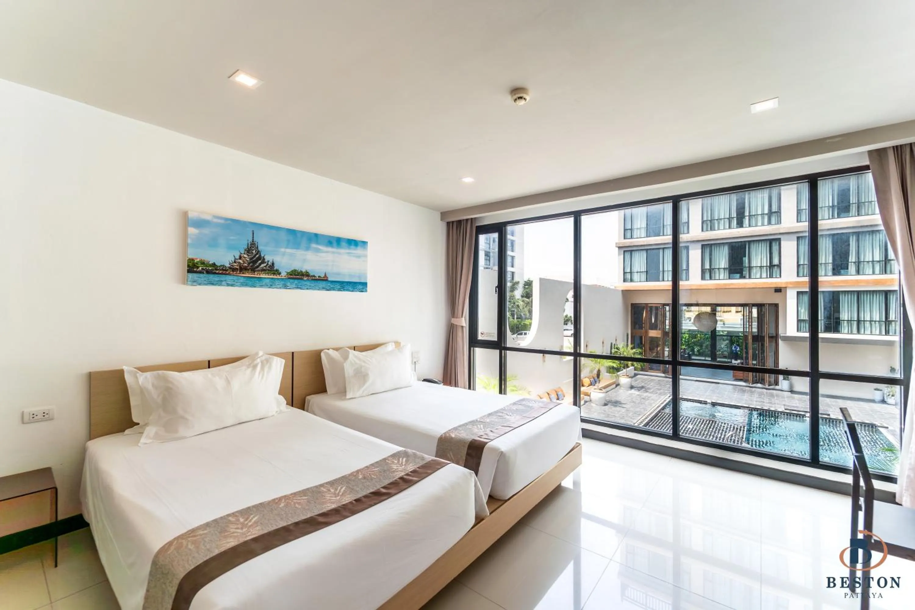 View (from property/room), Bed in Beston Pattaya - SHA Plus Certified