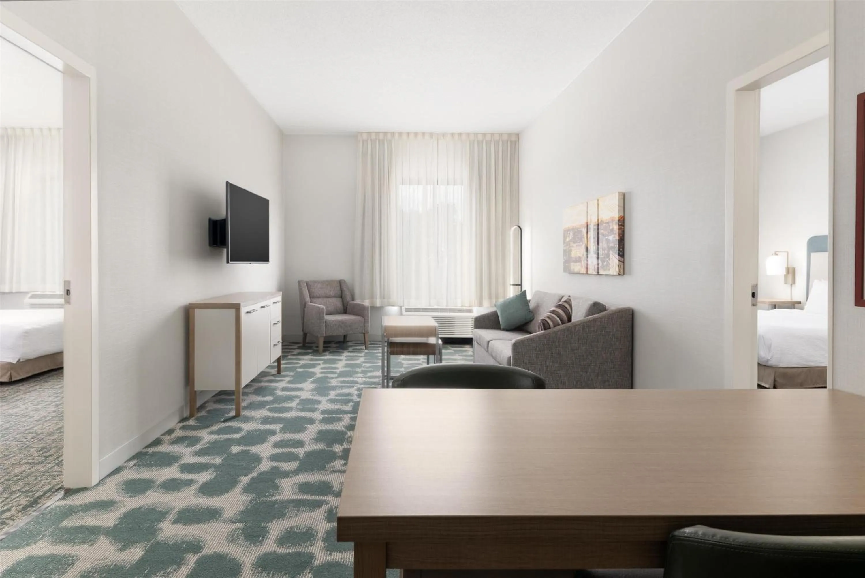 Living room, Bed in Homewood Suites by Hilton Baltimore - Arundel Mills