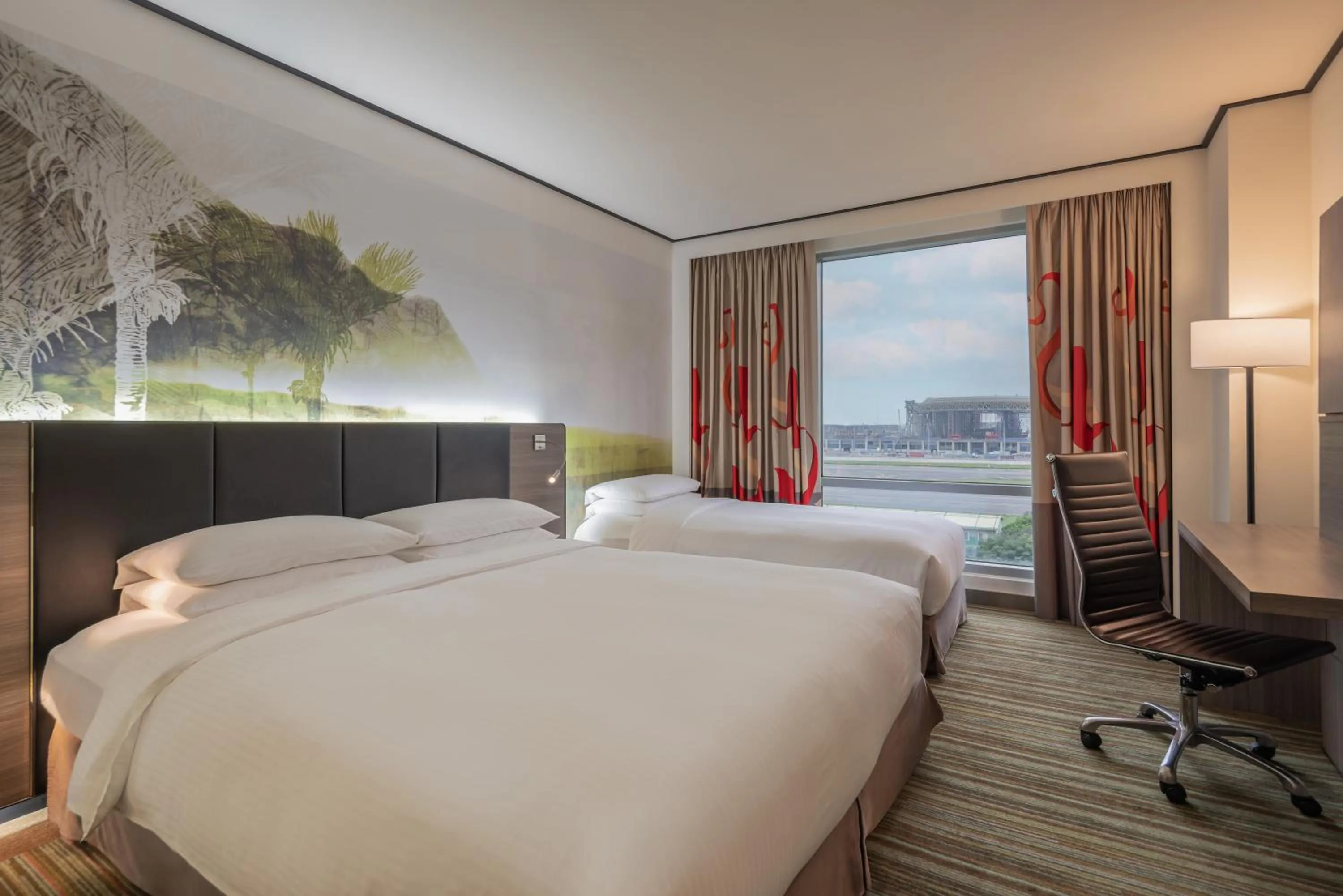 Bed in Hyatt Regency Taoyuan International Airport