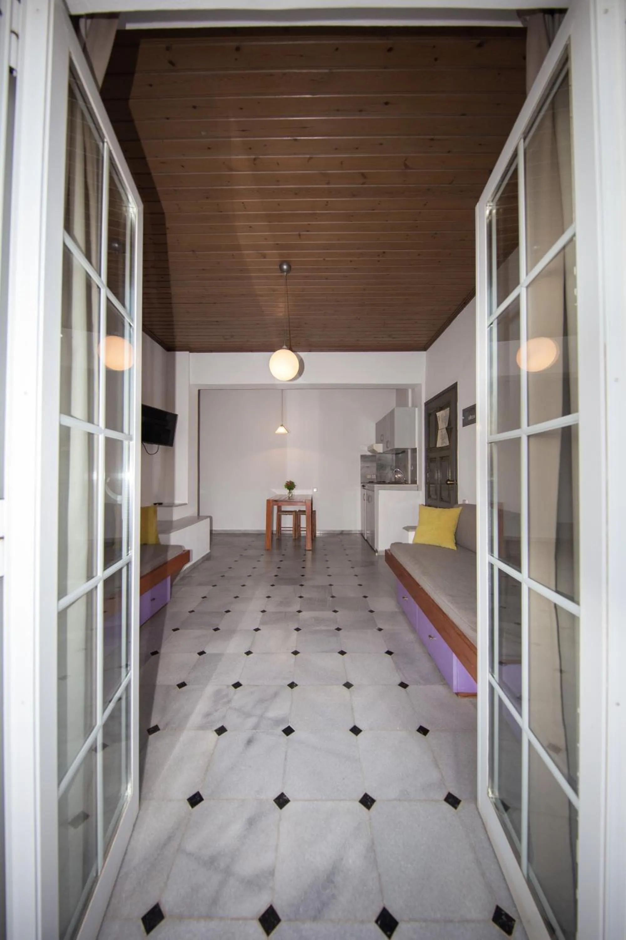 Seating area in Manias Hotel Apartments