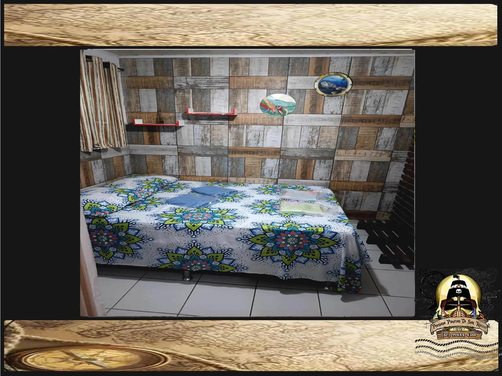 Bed in Pousada Piratas Di San Rocco