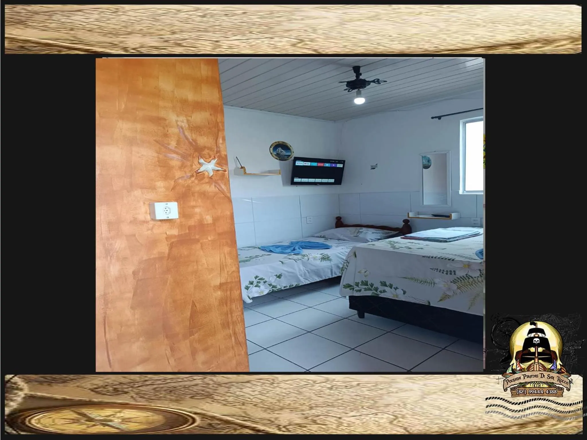 Bed in Pousada Piratas Di San Rocco