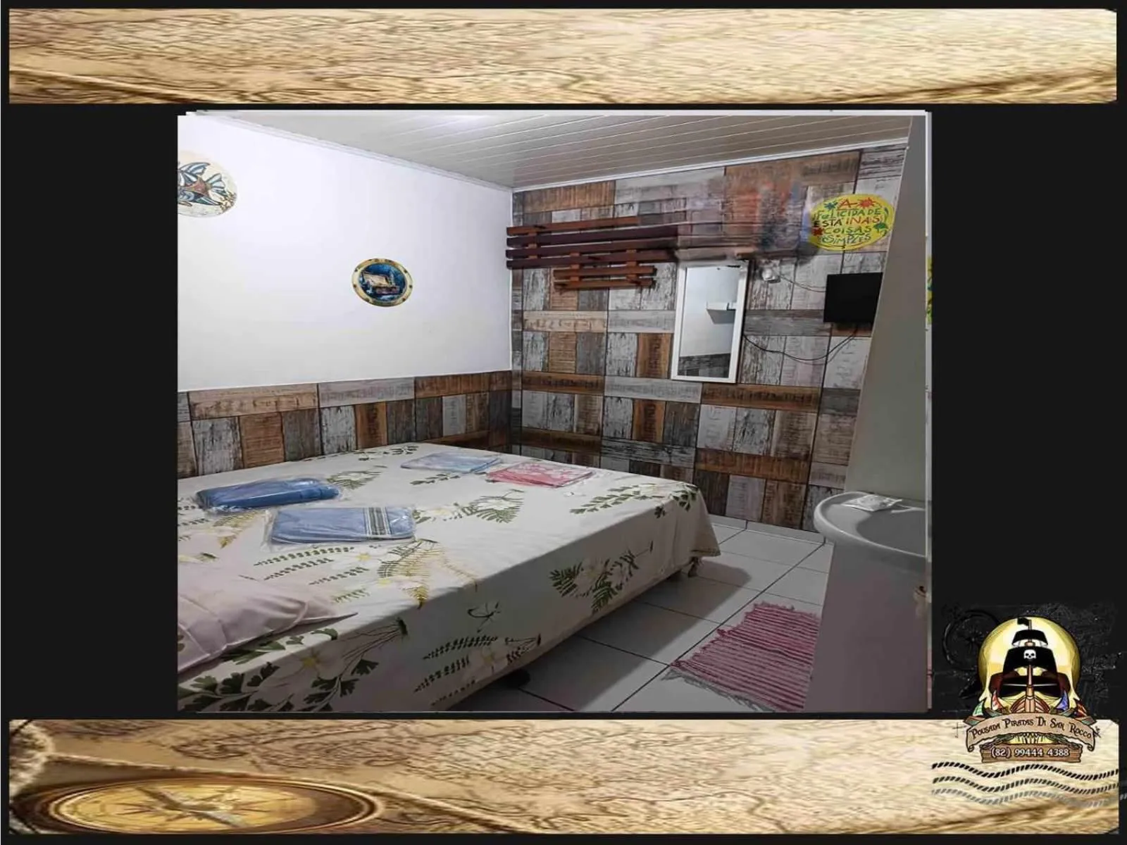 Bed in Pousada Piratas Di San Rocco